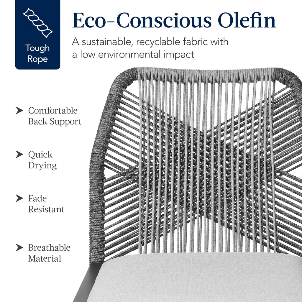 Set of 2 Indoor Outdoor Counter Height Bar Stools w/ All-Weather Rope