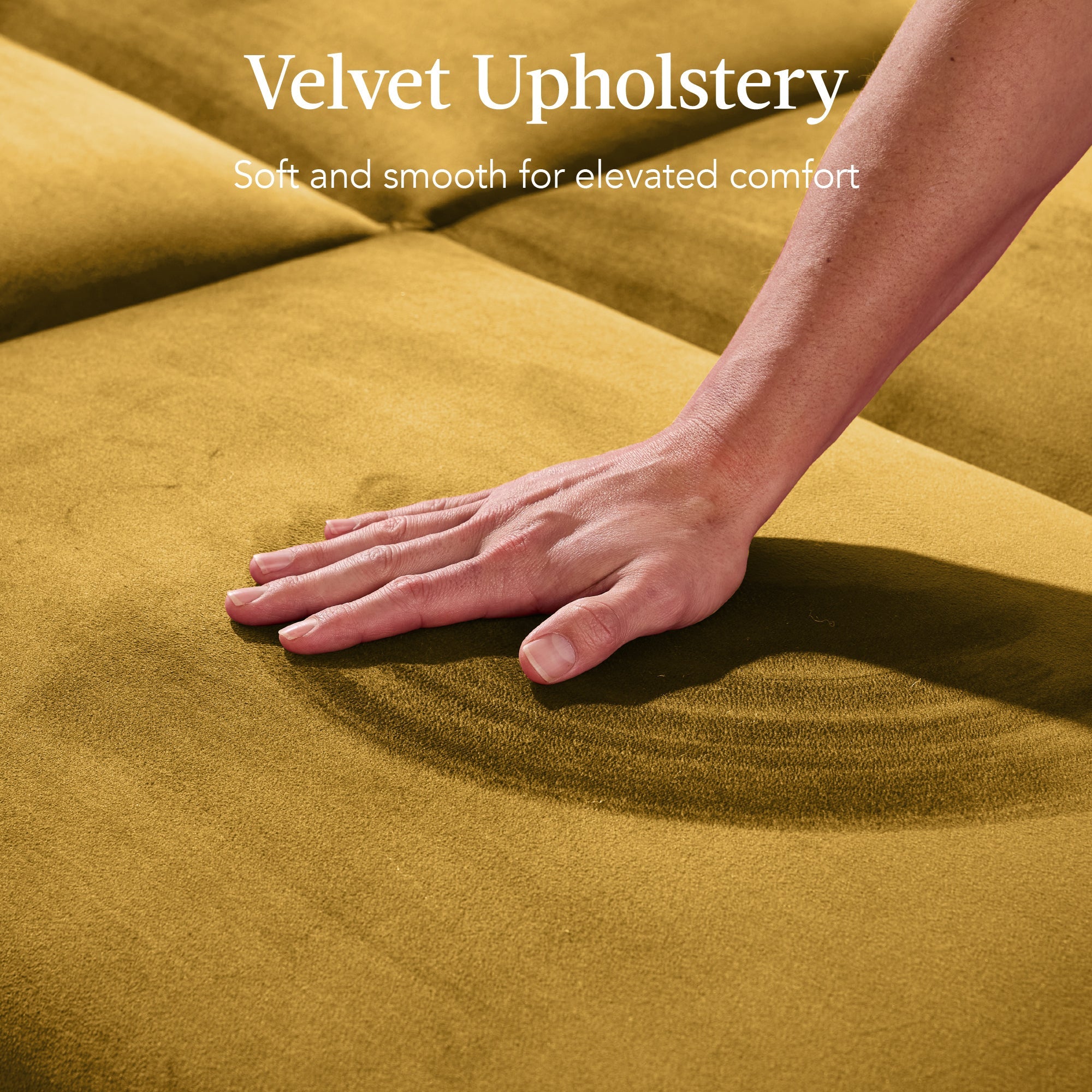 Curved Convertible Futon, Velvet Fabric Split-Back Sleeper Bed