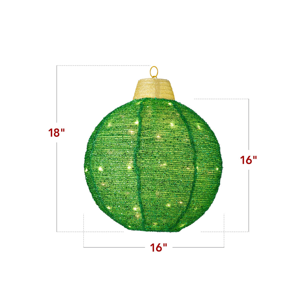 3-Piece Hanging Pop-Up Ornaments Outdoor Christmas Decor, LED Lights