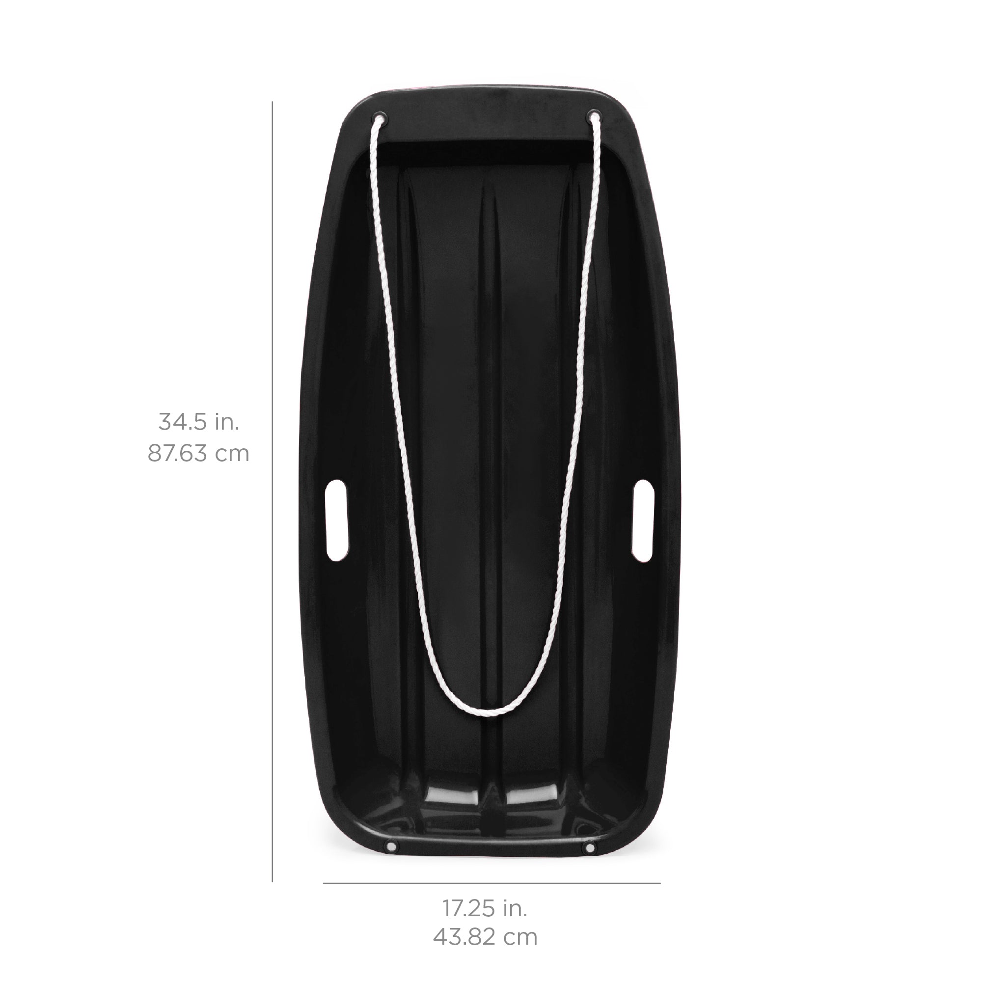 Kids Outdoor Plastic Toboggan Snow Sled Board w/ Pull Rope, Handles - 35in