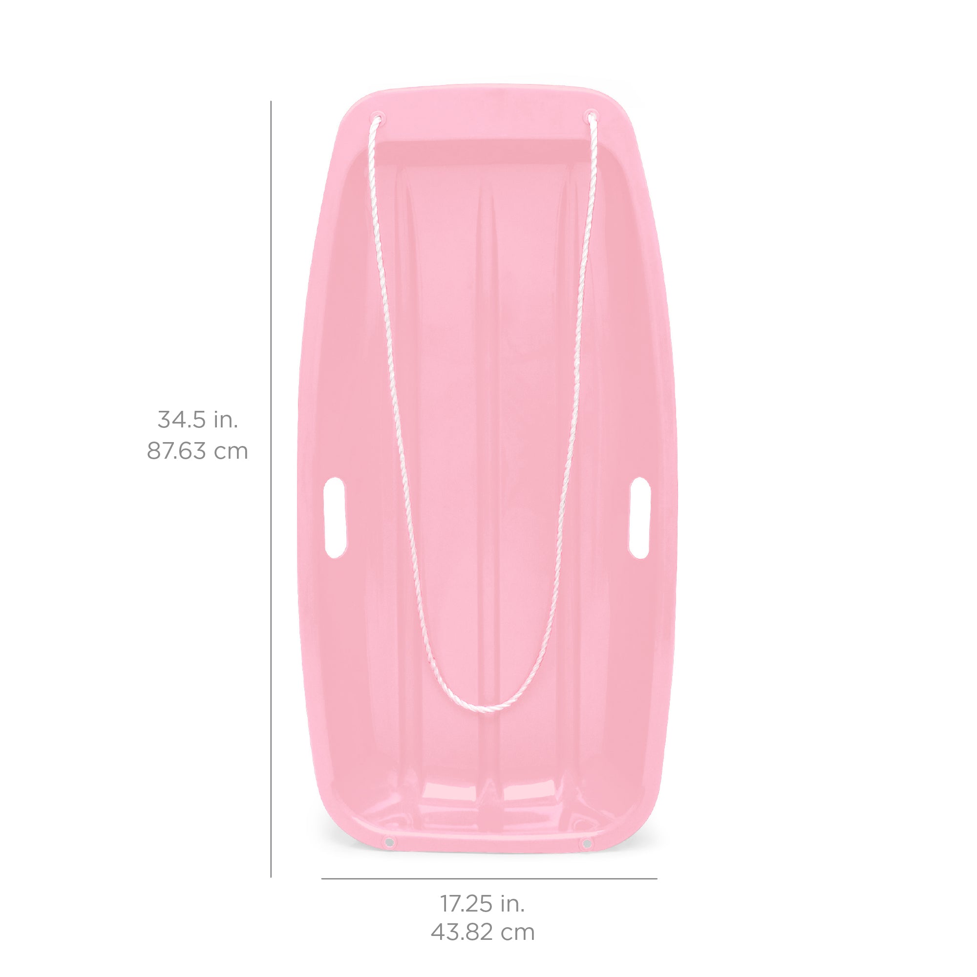 Kids Outdoor Plastic Toboggan Snow Sled Board w/ Pull Rope, Handles - 35in