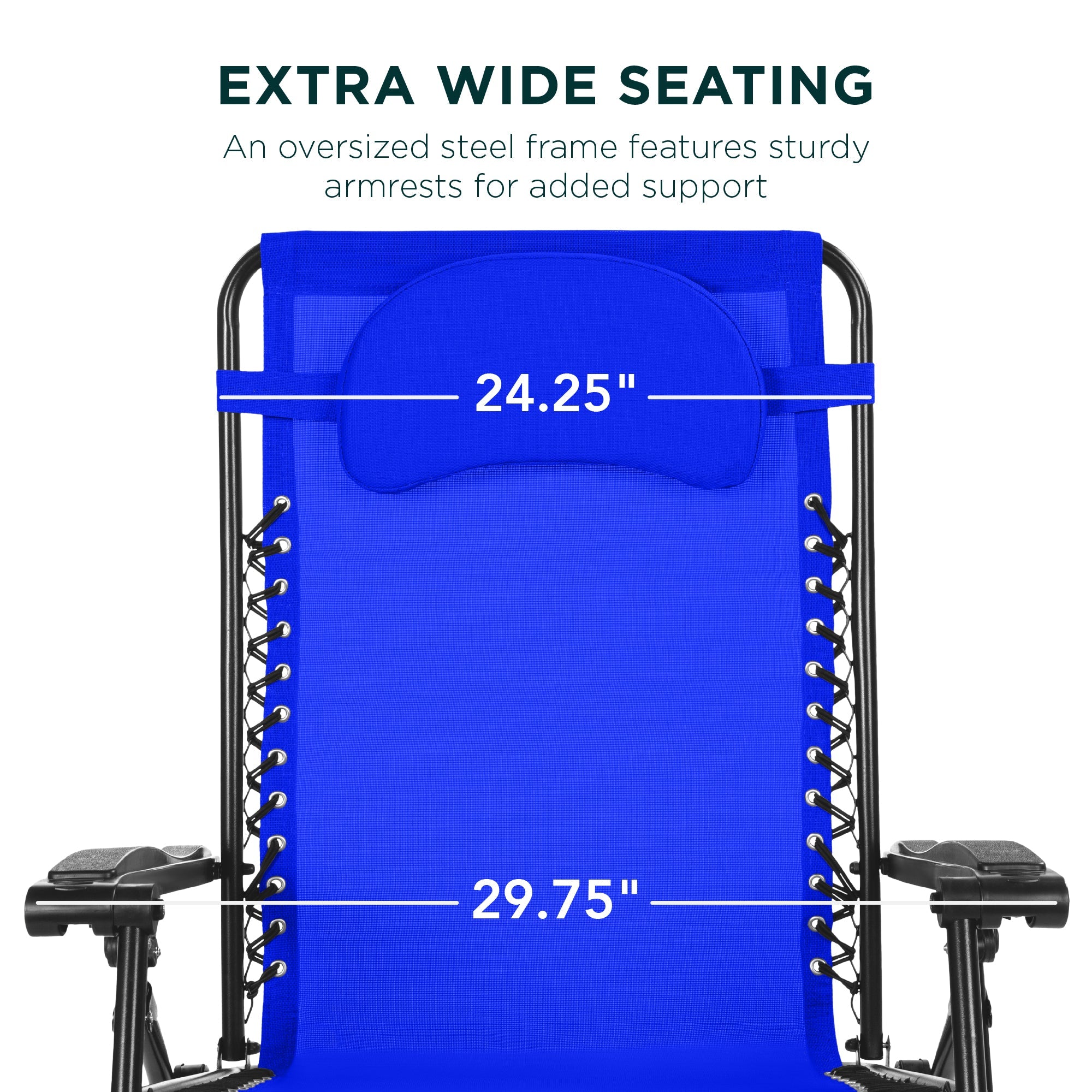 Oversized Reclining Zero Gravity Chair Lounger w/ Cup Holder, Pillow