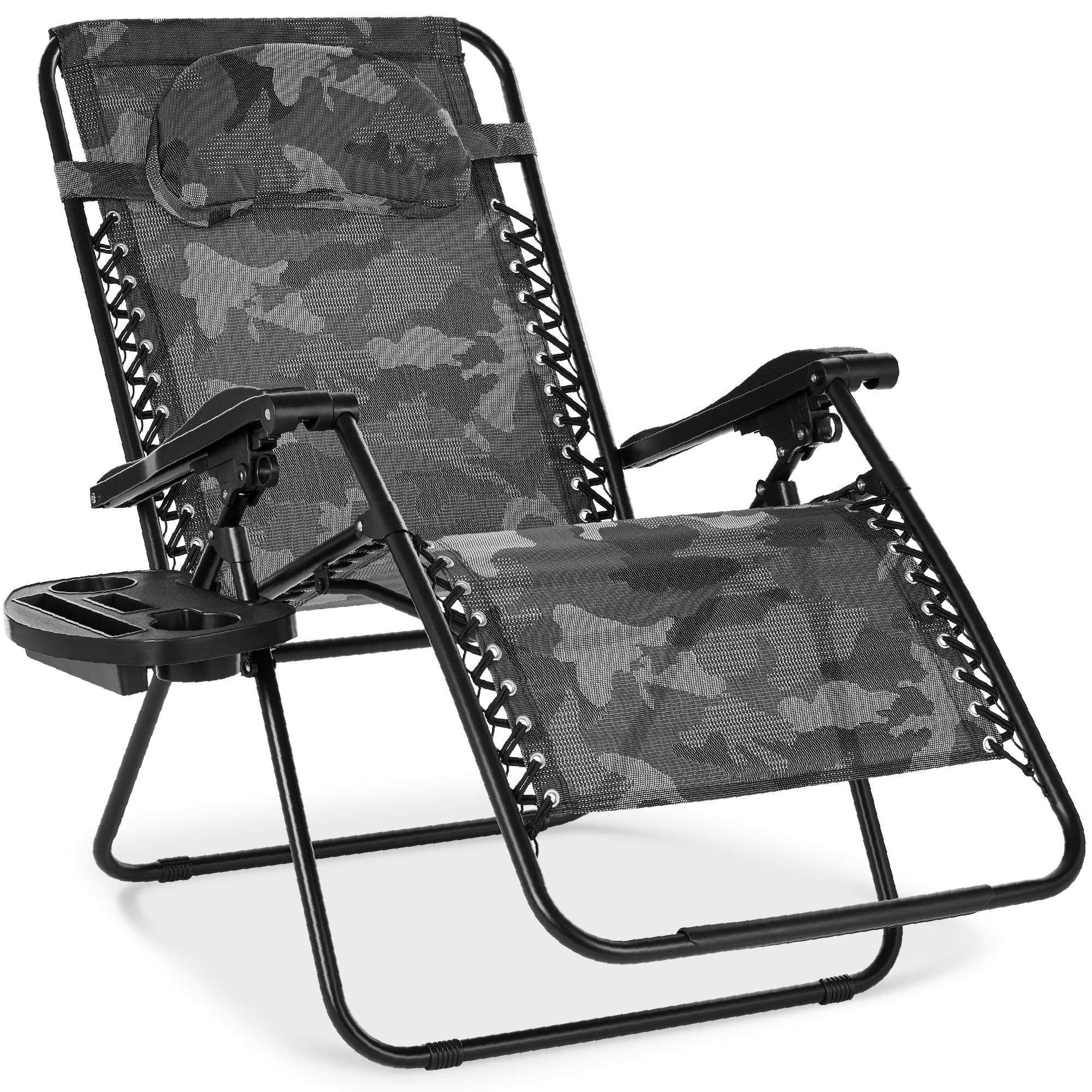 Oversized Reclining Zero Gravity Chair Lounger w/ Cup Holder, Pillow