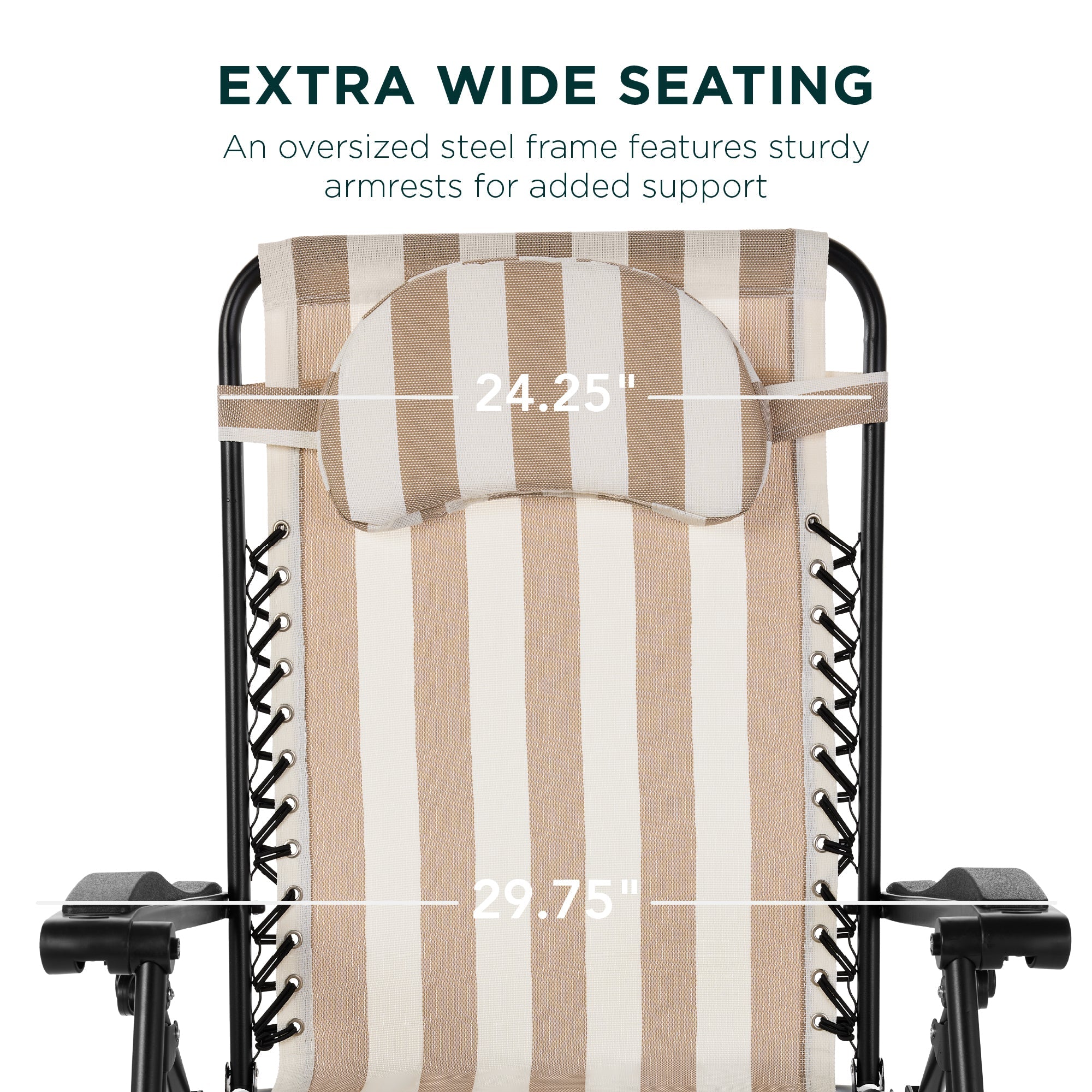 Oversized Reclining Zero Gravity Chair Lounger w/ Cup Holder, Pillow