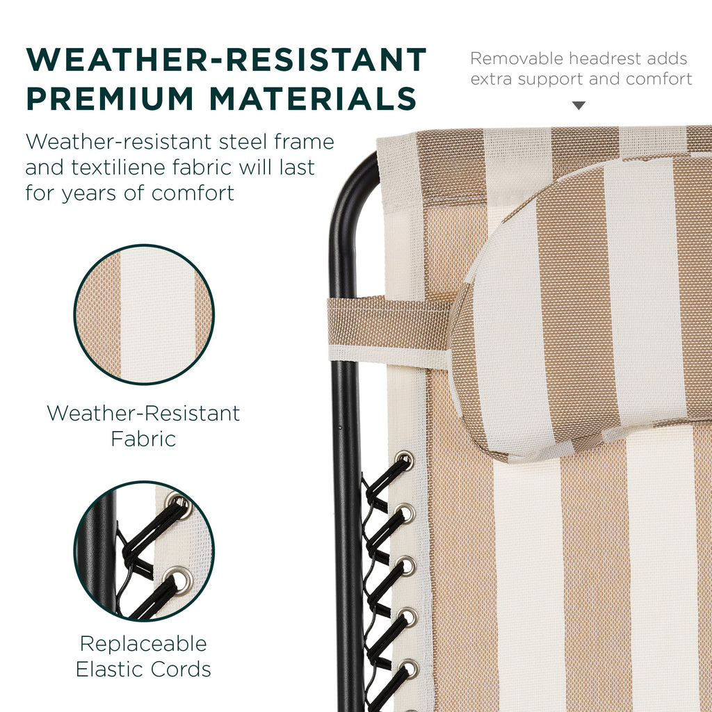 Oversized Reclining Zero Gravity Chair Lounger w/ Cup Holder, Pillow