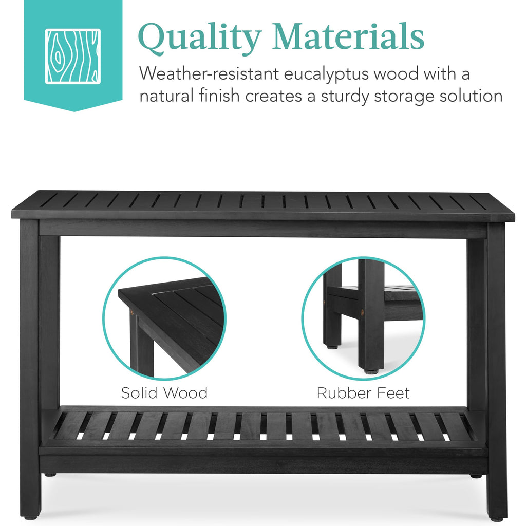 2-Shelf Wooden Console Table Storage Organizer w/ Natural Finish - 48in