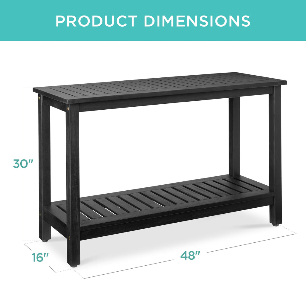 2-Shelf Wooden Console Table Storage Organizer w/ Natural Finish - 48in