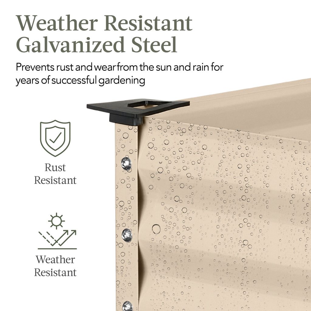Elevated Galvanized Metal Garden Bed w/ Corner Protectors - 48x24x30in