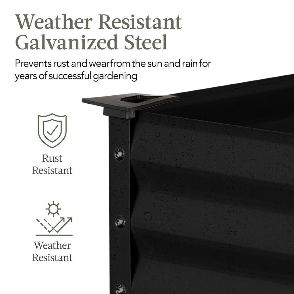Elevated Galvanized Metal Garden Bed w/ Corner Protectors - 48x24x30in