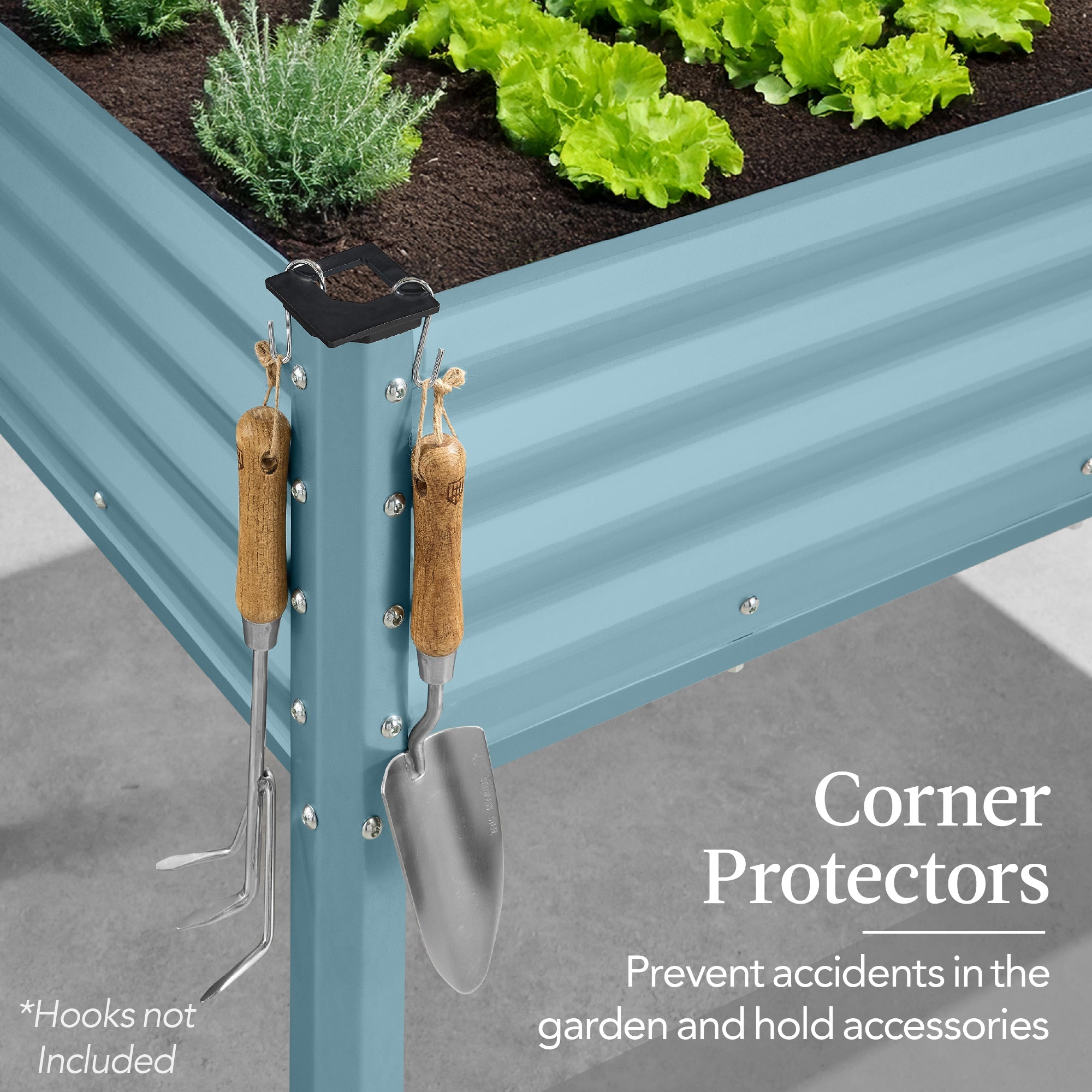 Elevated Galvanized Metal Garden Bed w/ Corner Protectors - 48x24x30in
