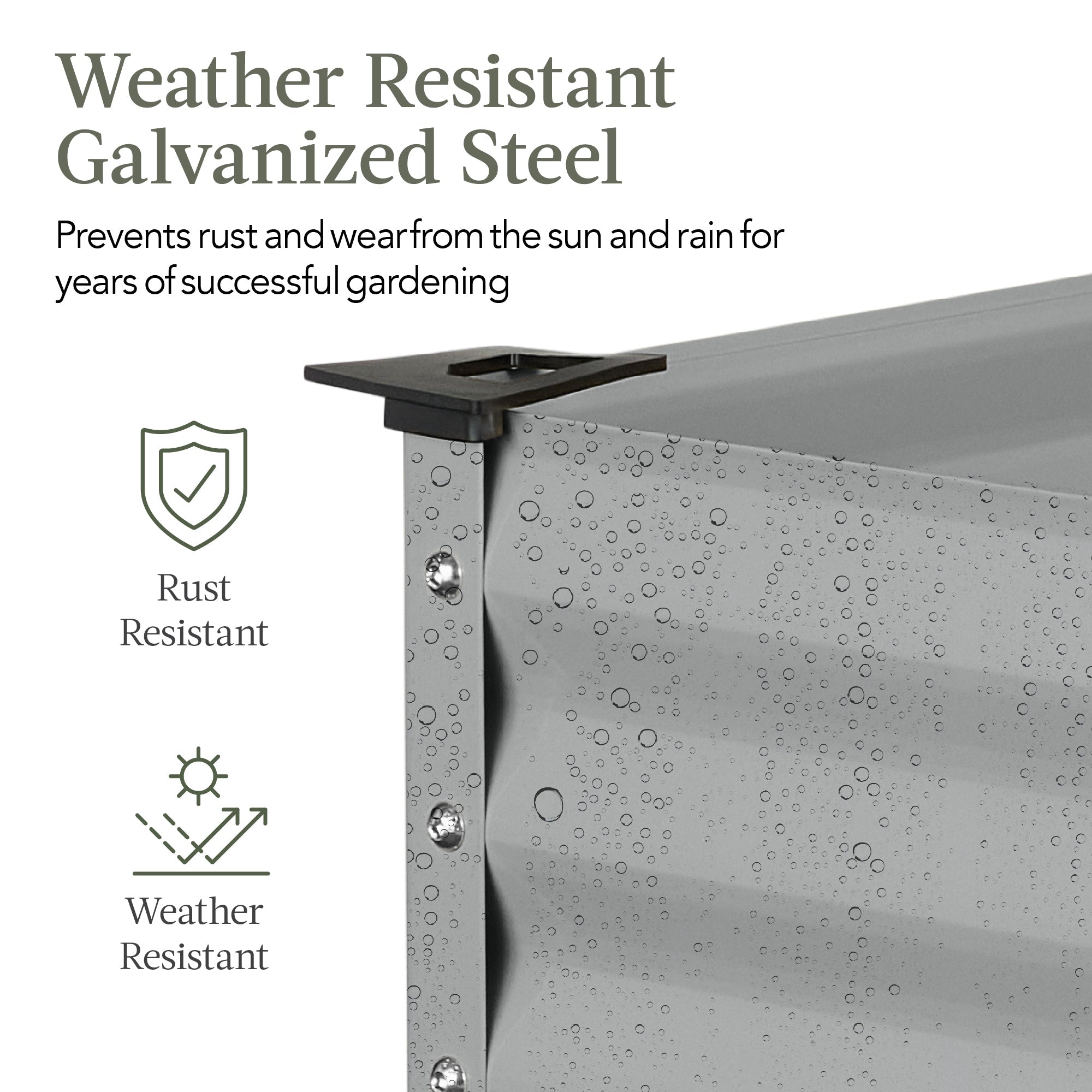 Elevated Galvanized Metal Garden Bed w/ Corner Protectors - 48x24x30in