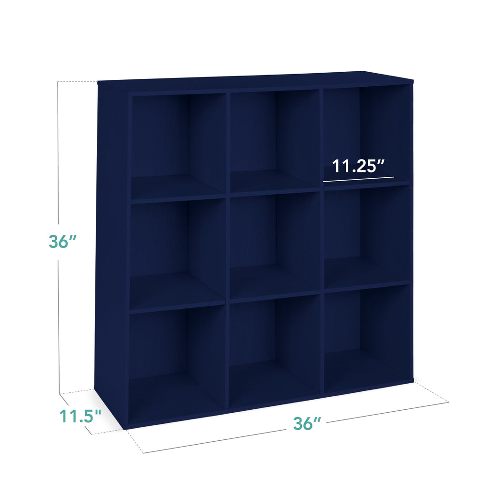 9-Cube Bookshelf Storage Display w/ 3 Removable Panels, Customizable Design
