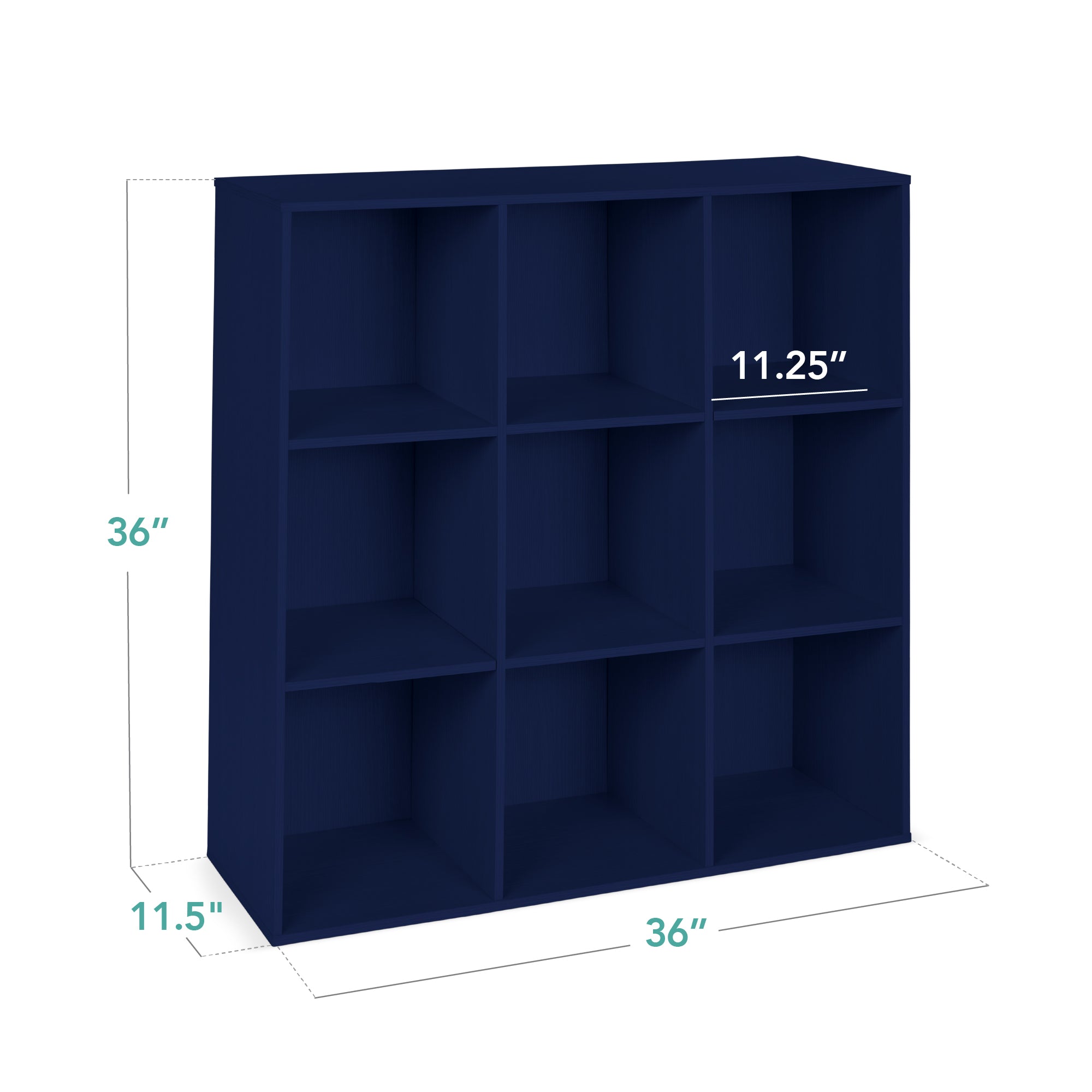 9-Cube Bookshelf Storage Display w/ 3 Removable Panels, Customizable Design