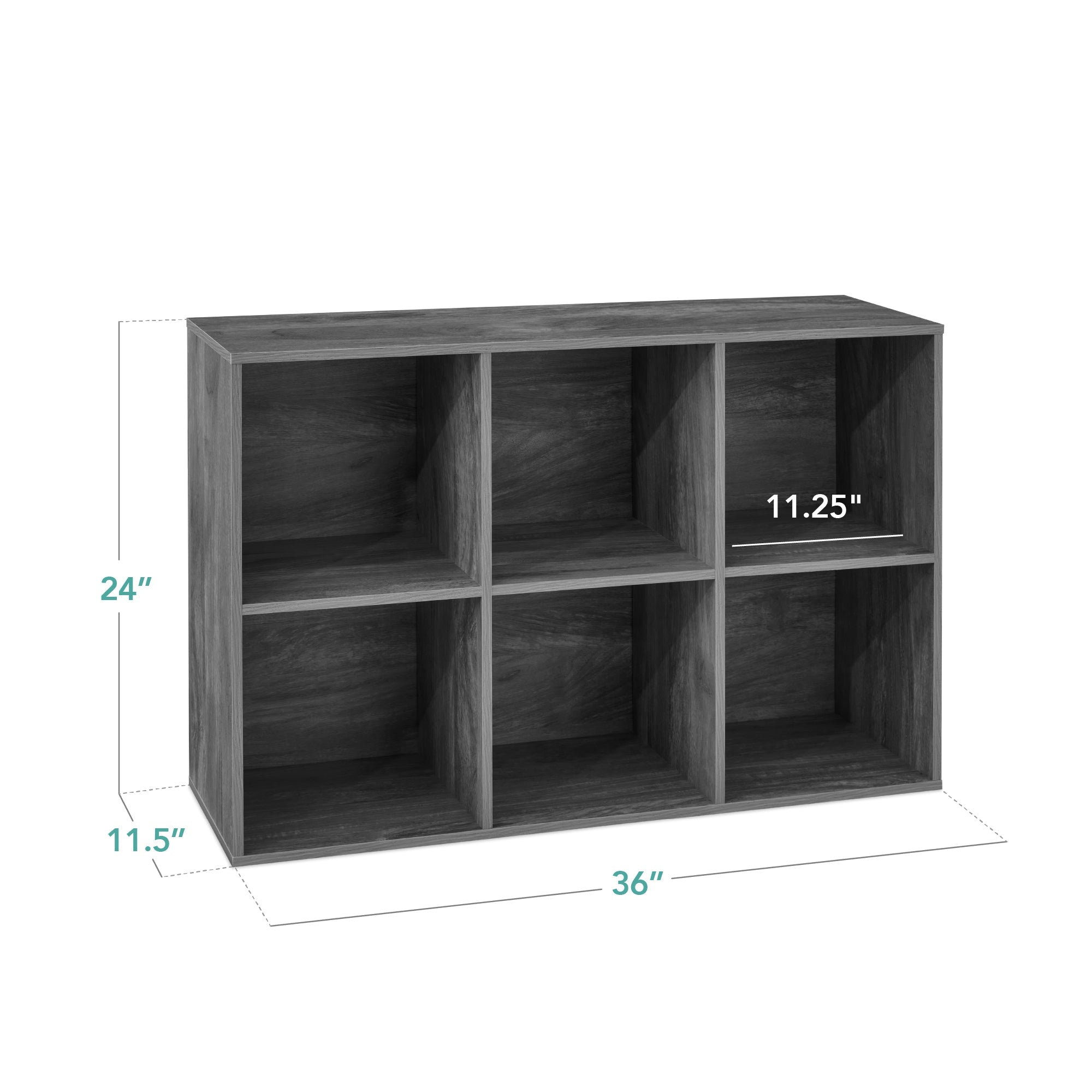 6-Cube Bookshelf, 11in Storage Display w/ Removable Panels, Customizable