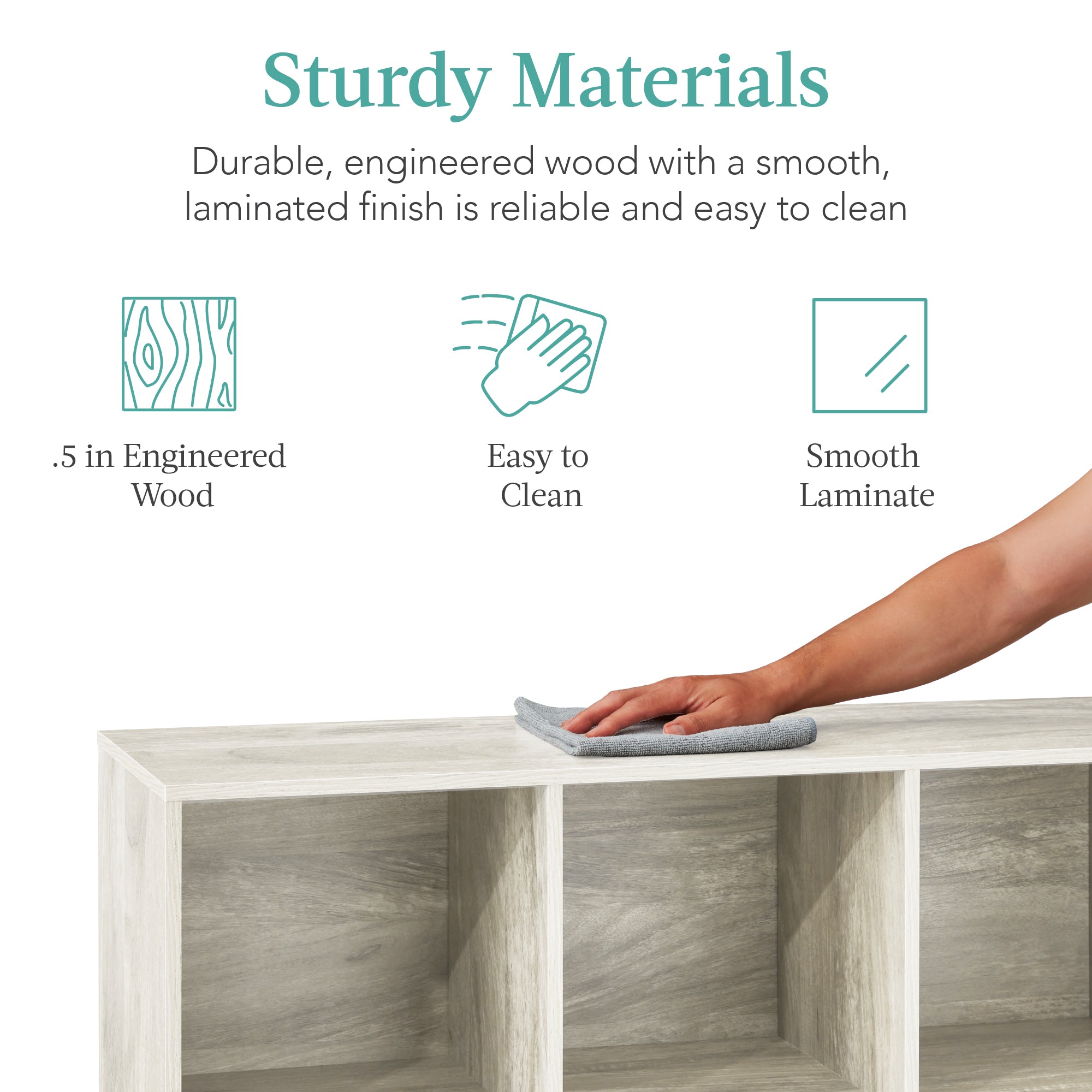 6-Cube Bookshelf, 13.5in Storage Display w/ Removable Panels, Customizable