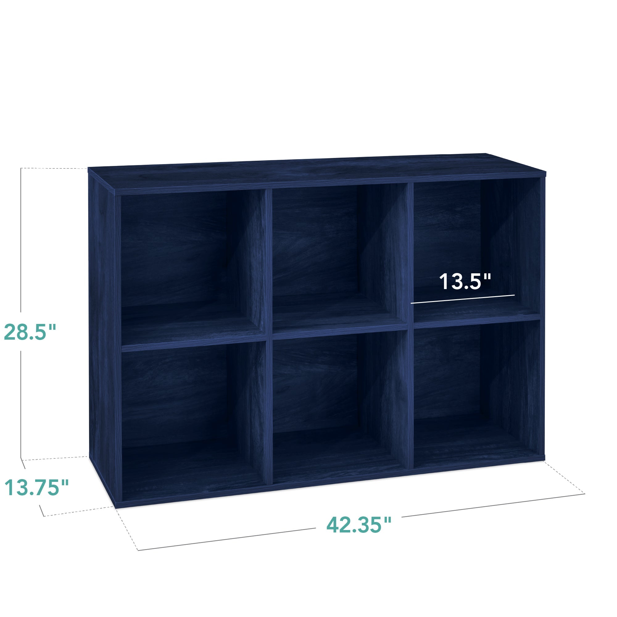 6-Cube Bookshelf, 13.5in Storage Display w/ Removable Panels, Customizable