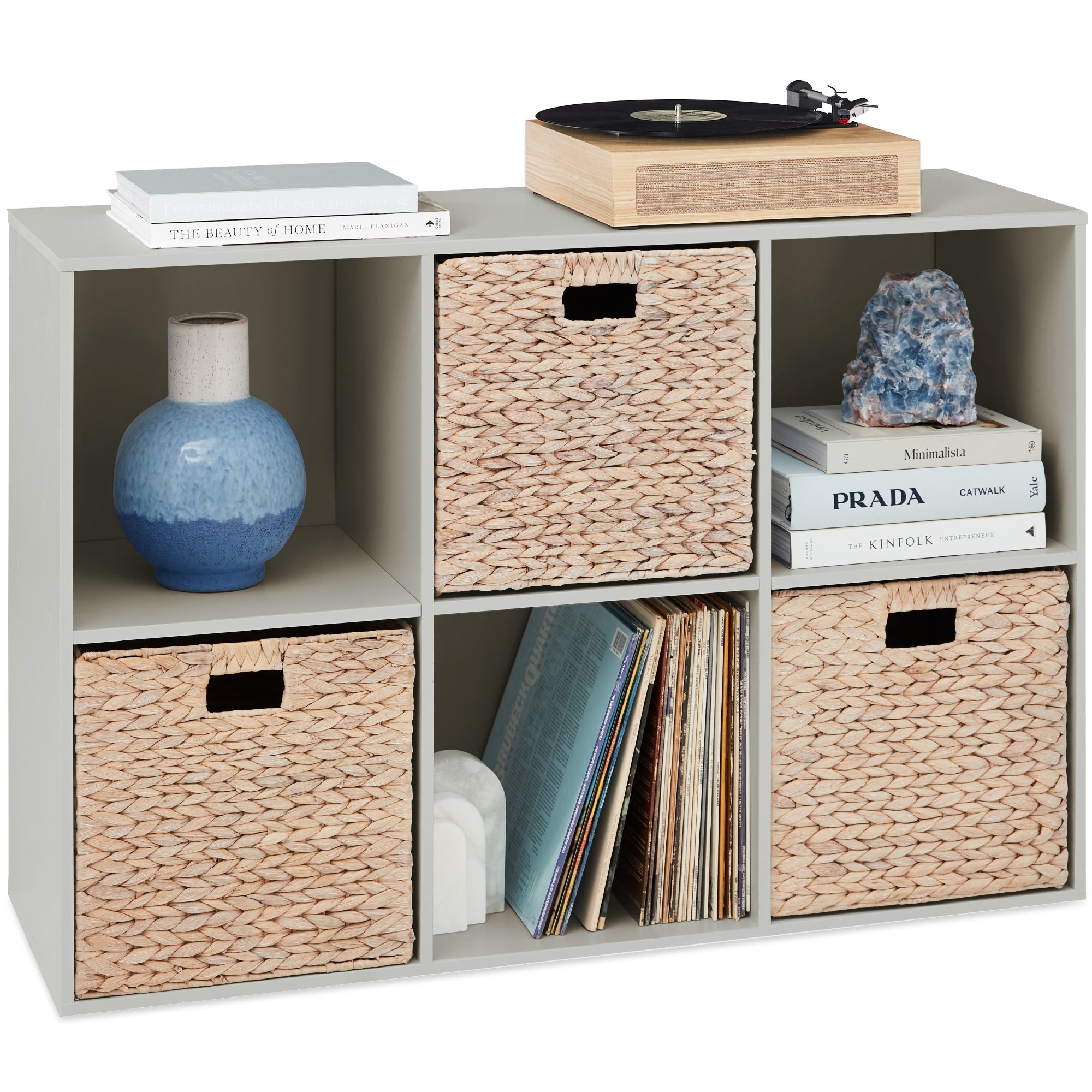 6-Cube Bookshelf, 13.5in Storage Display w/ Removable Panels, Customizable