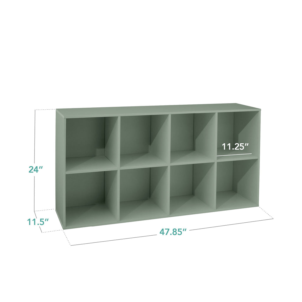 8-Cube Bookshelf, 11in Storage Display w/ Removable Panels, Customizable