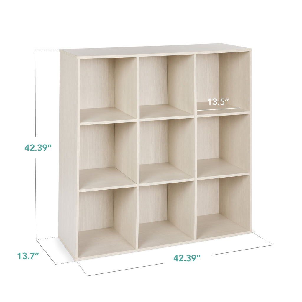 9-Cube Bookshelf, 13.5in Storage Display w/ Removable Panels, Customizable