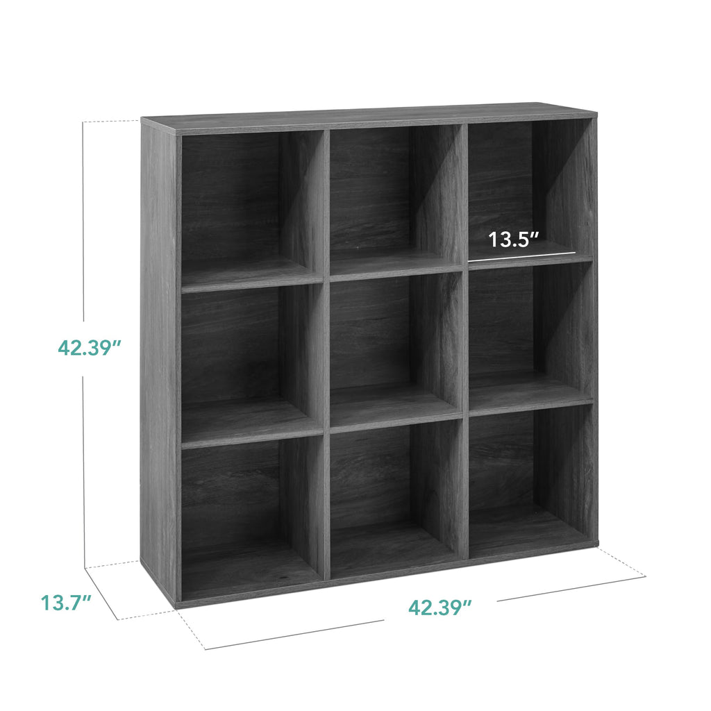 9-Cube Bookshelf, 13.5in Storage Display w/ Removable Panels, Customizable