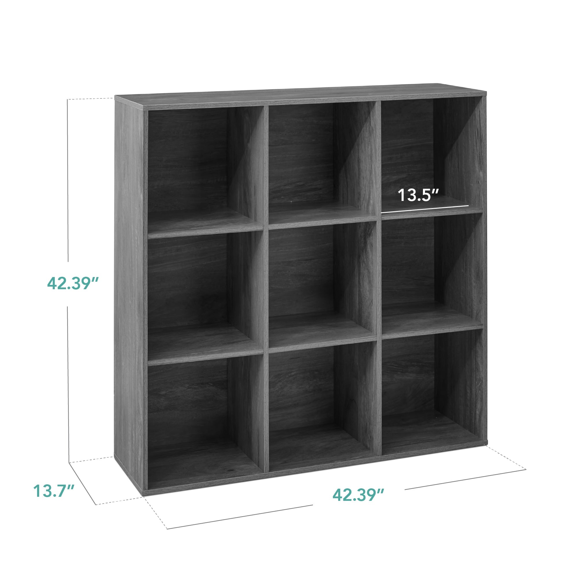 9-Cube Bookshelf, 13.5in Storage Display w/ Removable Panels, Customizable