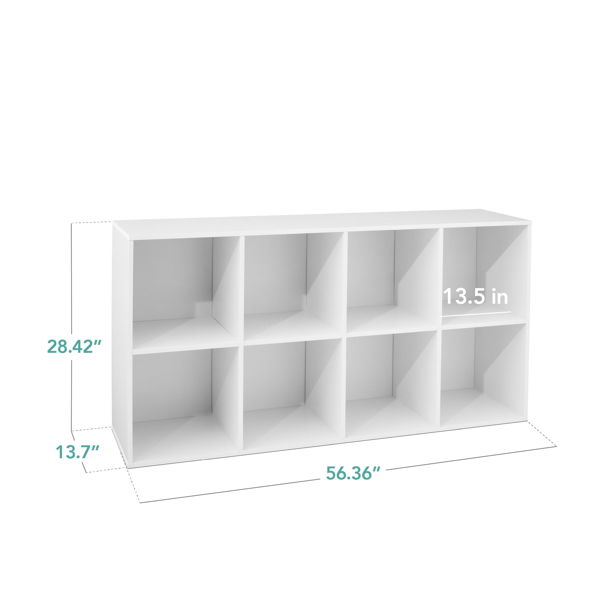 8-Cube Bookshelf, 13.5in Storage Display w/ Removable Panels, Customizable