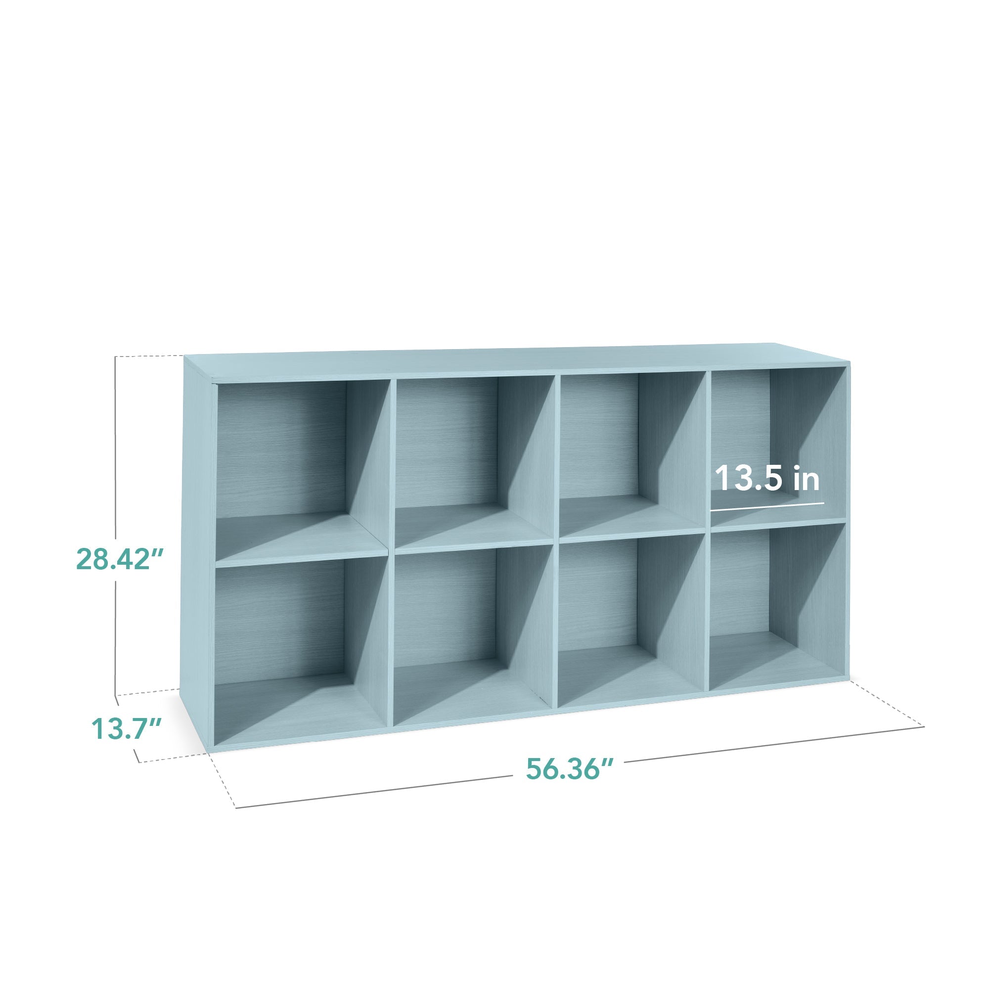 8-Cube Bookshelf, 13.5in Storage Display w/ Removable Panels, Customizable