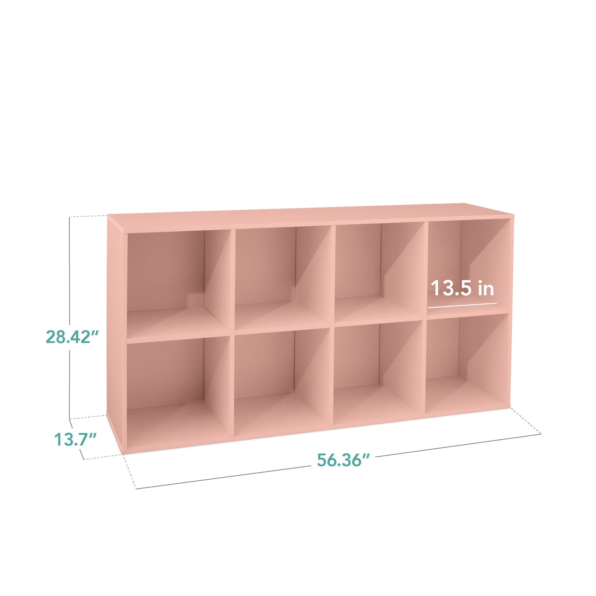 8-Cube Bookshelf, 13.5in Storage Display w/ Removable Panels, Customizable