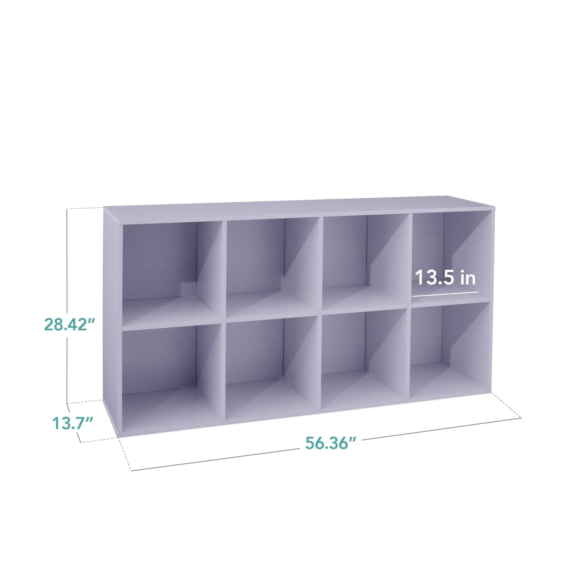 8-Cube Bookshelf, 13.5in Storage Display w/ Removable Panels, Customizable
