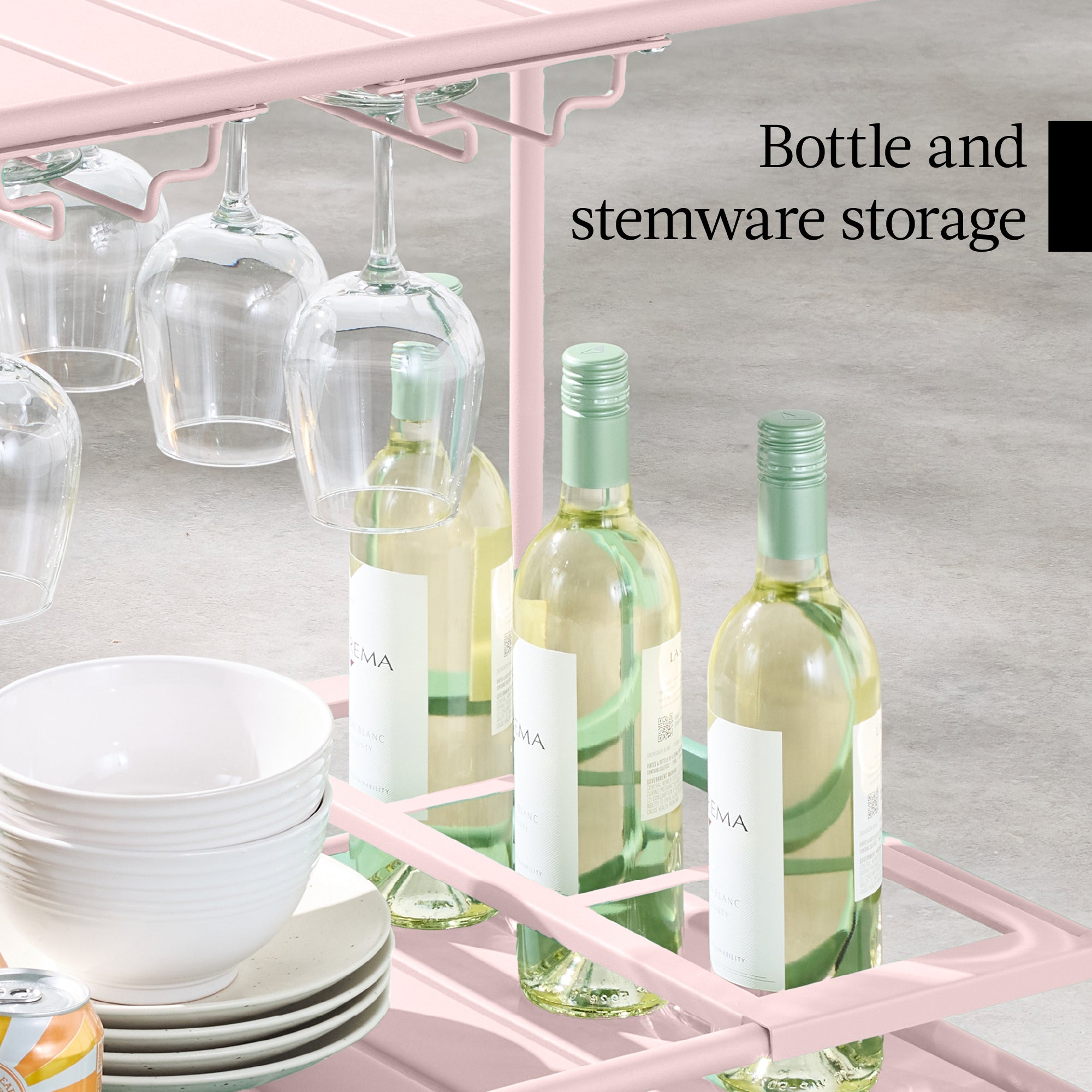 2-Tier Rolling Bar Cart Indoor/Outdoor w/ Shelves, Wine Rack, Locking Wheels