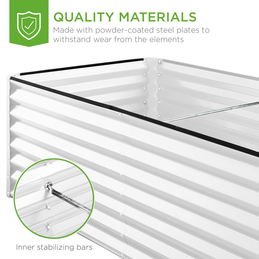 Outdoor Metal Raised Garden Bed for Vegetables, Flowers, Herbs - 6x3x2ft