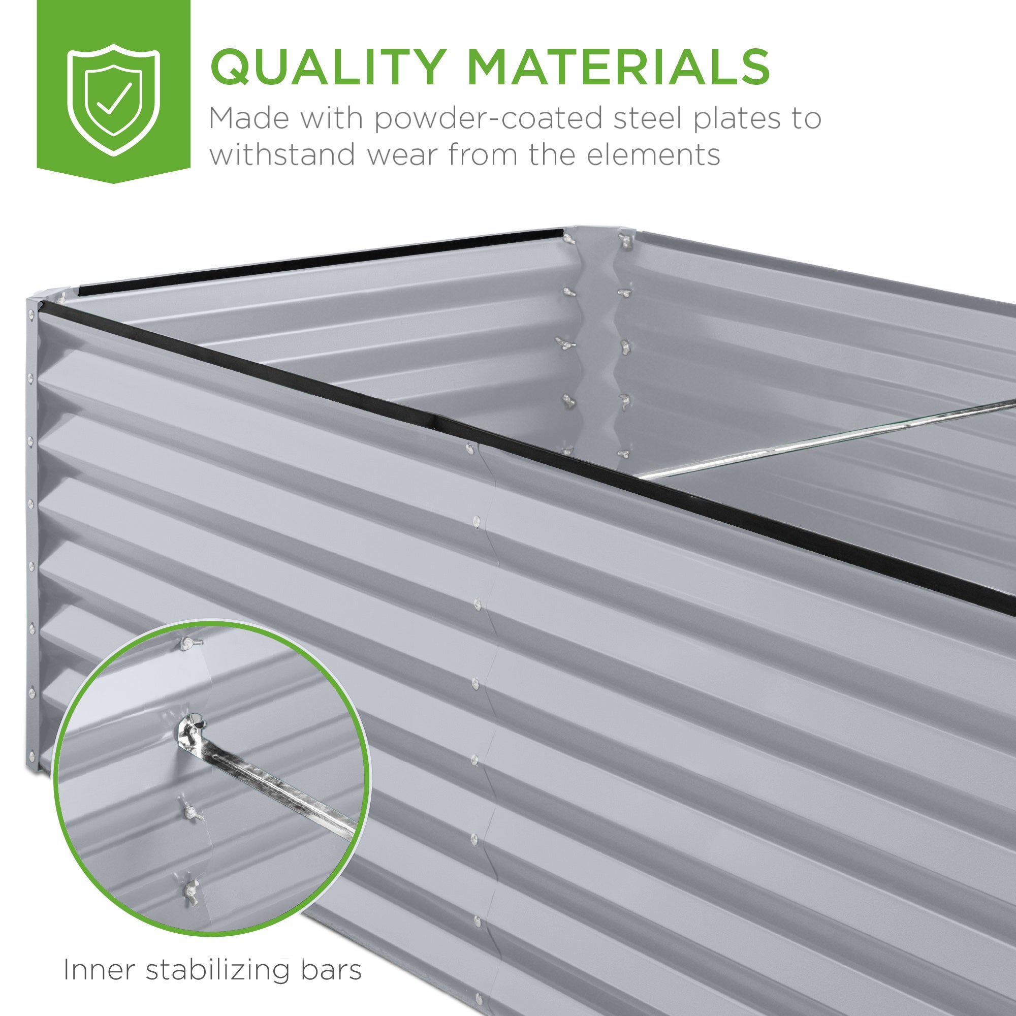 Outdoor Metal Raised Garden Bed for Vegetables, Flowers, Herbs - 6x3x2ft