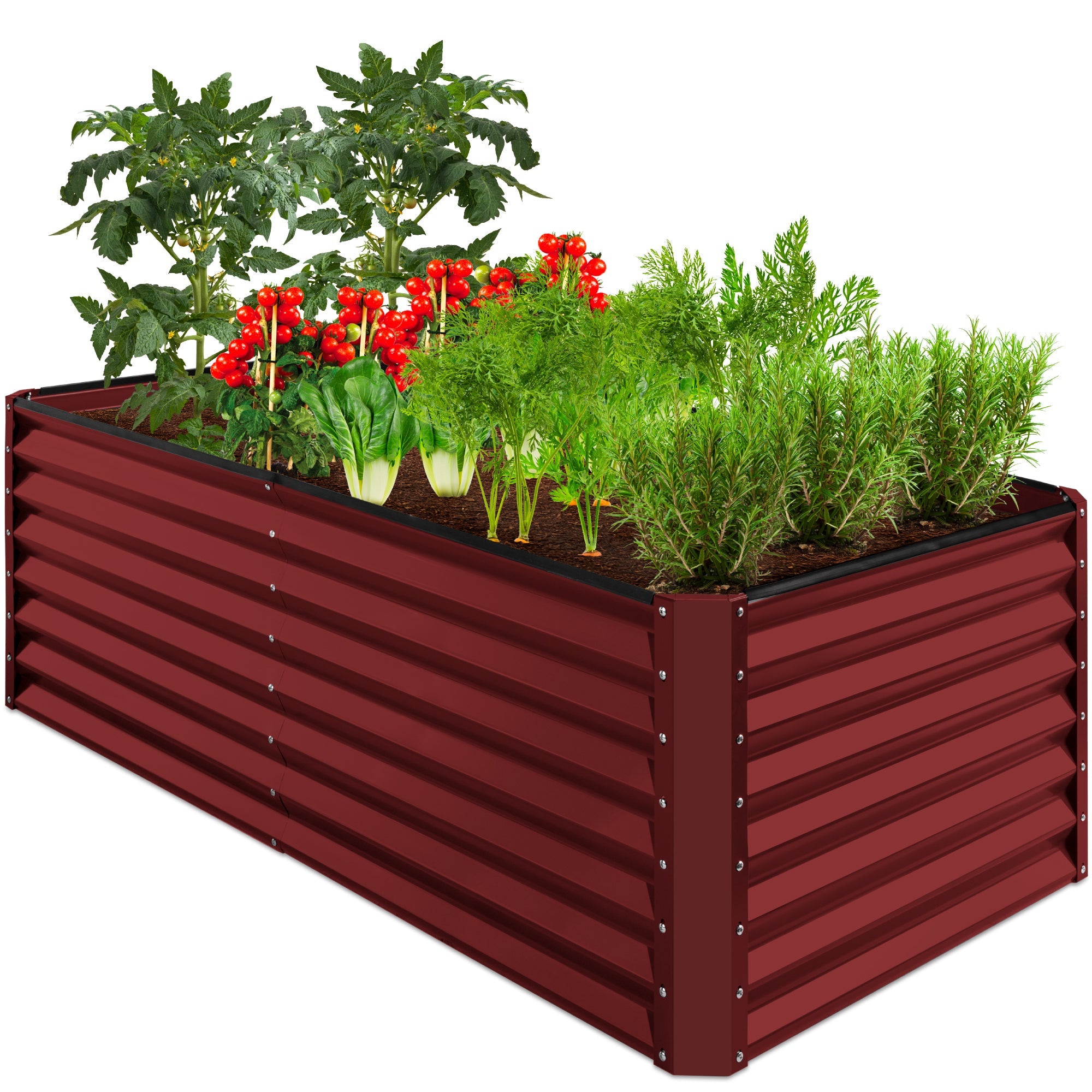 Outdoor Metal Raised Garden Bed for Vegetables, Flowers, Herbs - 6x3x2ft