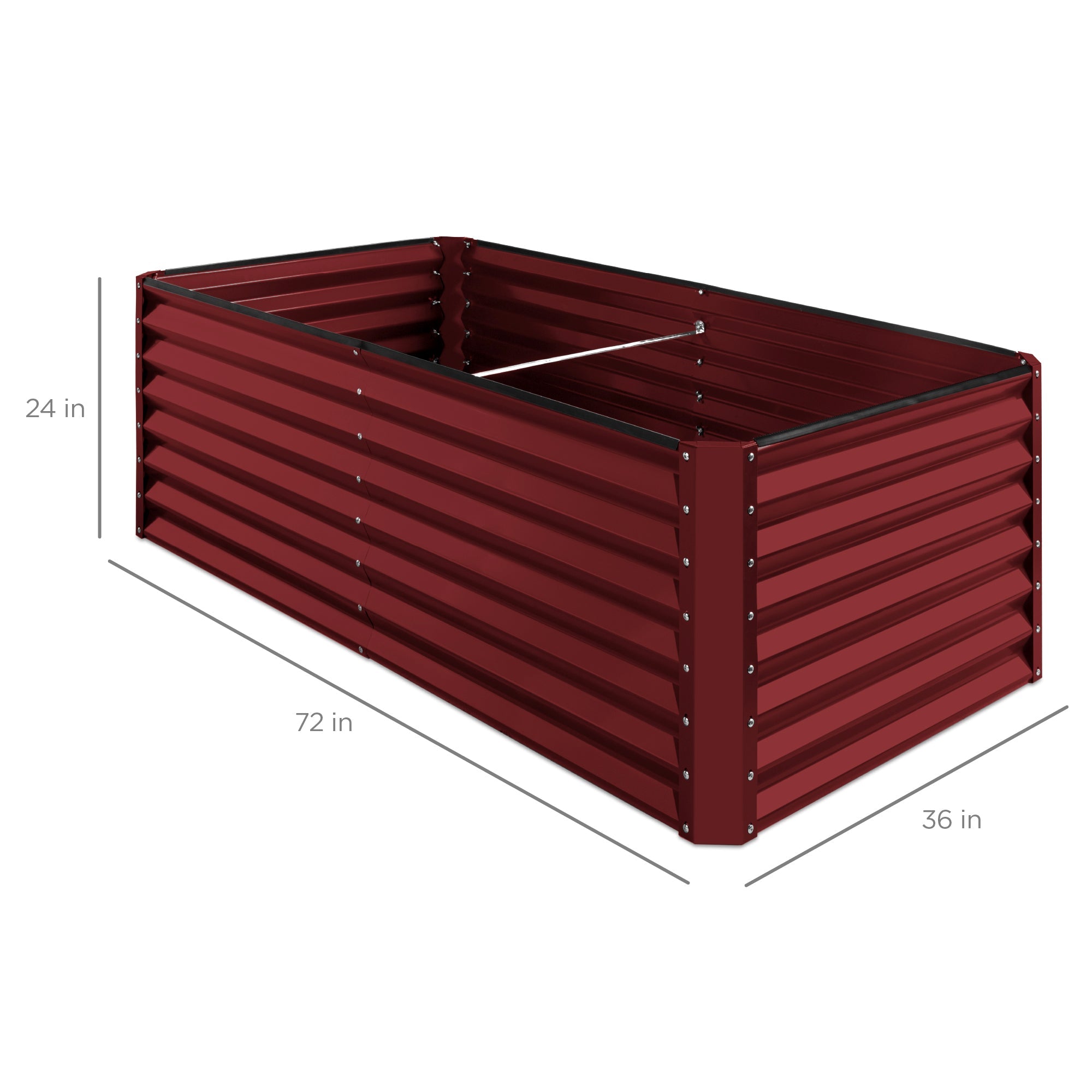 Outdoor Metal Raised Garden Bed for Vegetables, Flowers, Herbs - 6x3x2ft