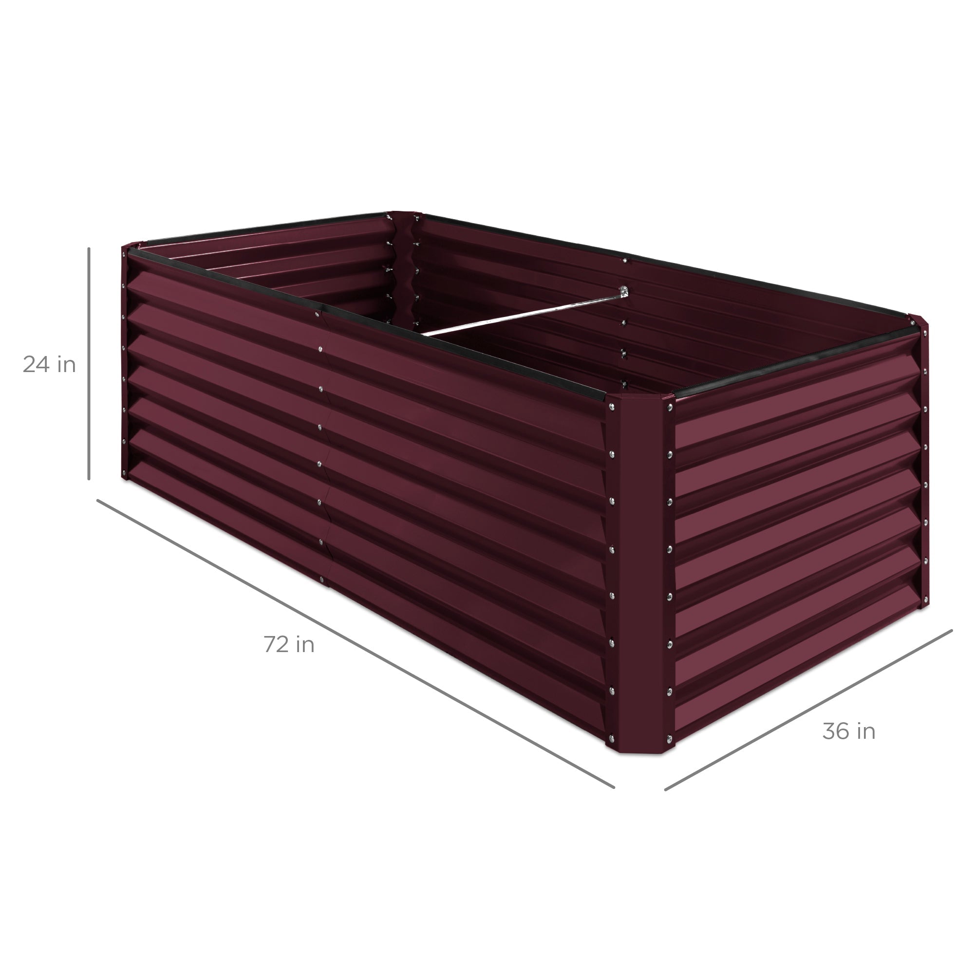Outdoor Metal Raised Garden Bed for Vegetables, Flowers, Herbs - 6x3x2ft