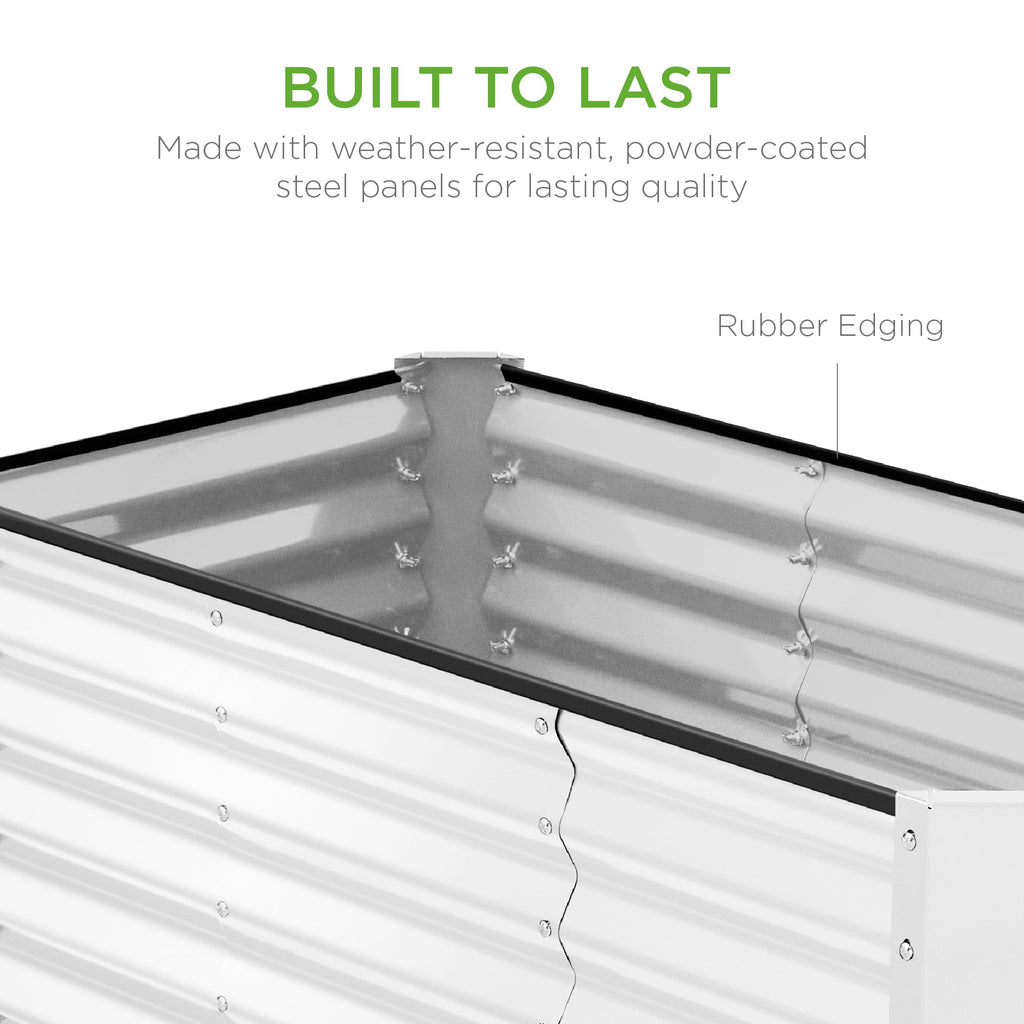 Outdoor Metal Raised Garden Bed for Vegetables, Flowers, Herbs - 4x2x2ft