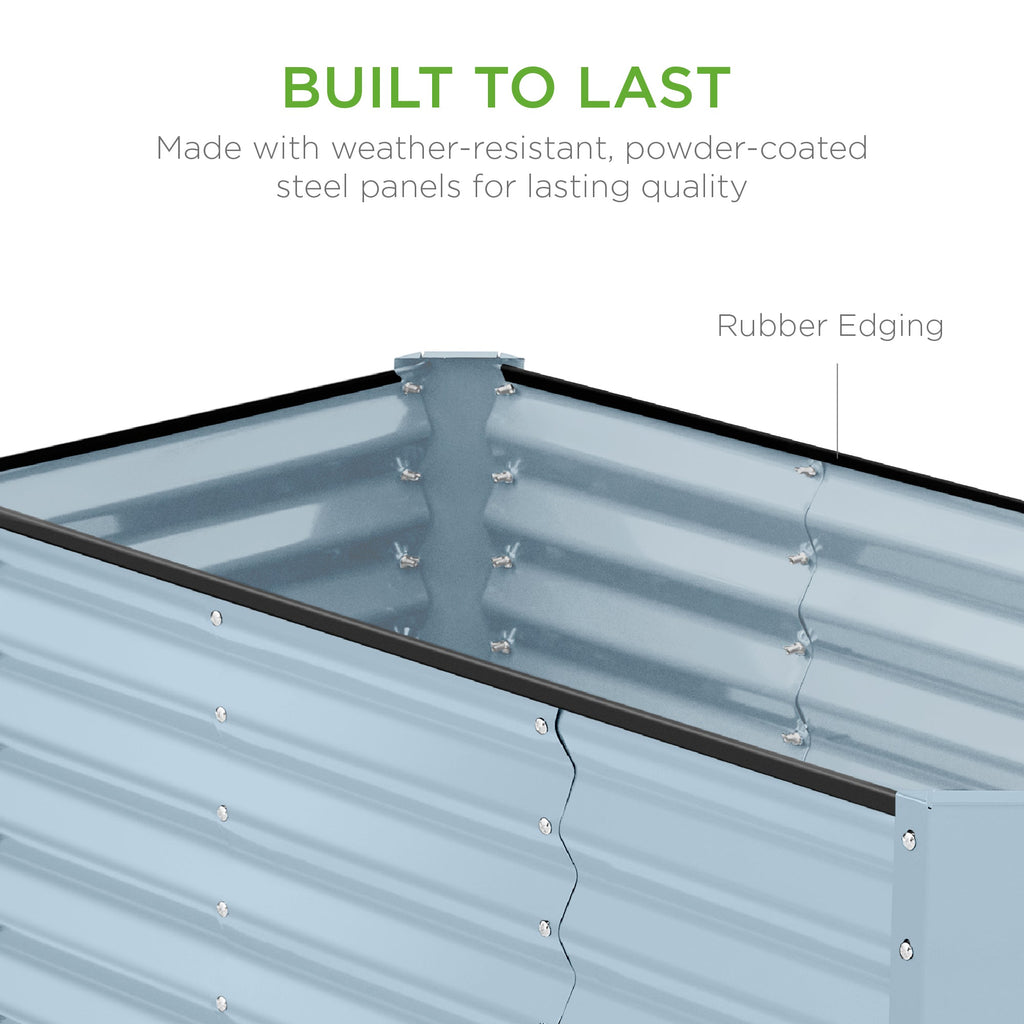 Outdoor Raised Metal Garden Bed for Vegetables, Flowers, Herbs - 4x2x2ft