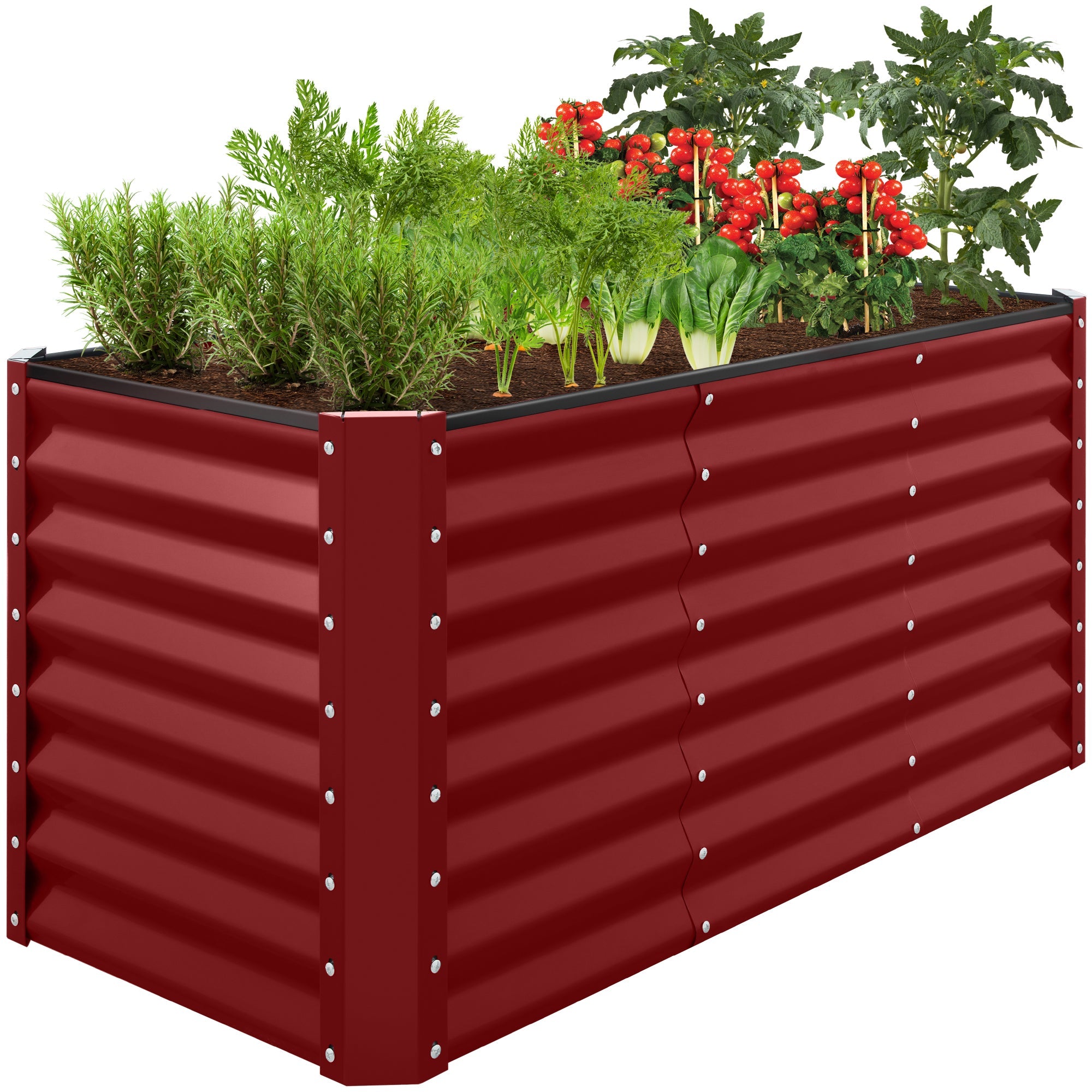 Outdoor Raised Metal Garden Bed for Vegetables, Flowers, Herbs - 4x2x2ft