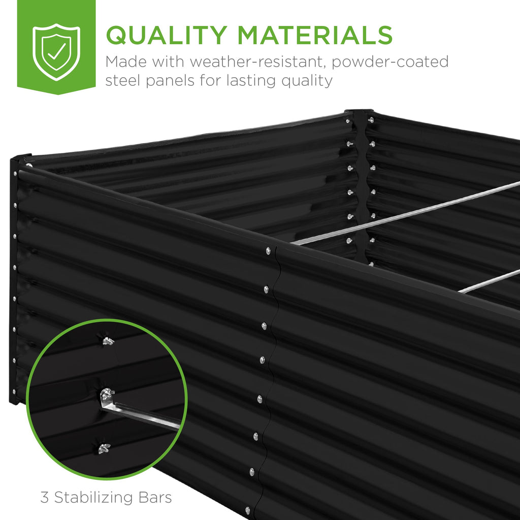 Outdoor Metal Raised Garden Bed for Vegetables, Flowers, Herbs - 8x4x2ft