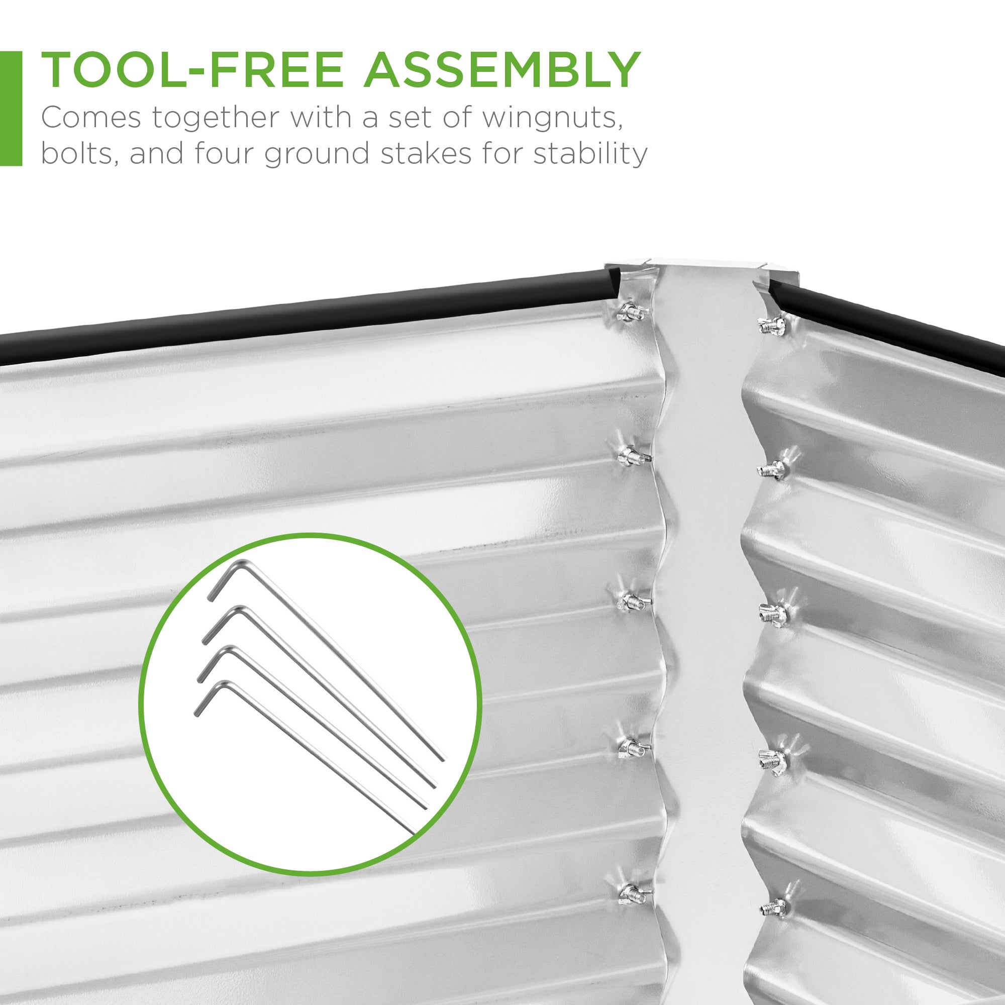 Outdoor Metal Raised Garden Bed for Vegetables, Flowers, Herbs - 8x4x2ft