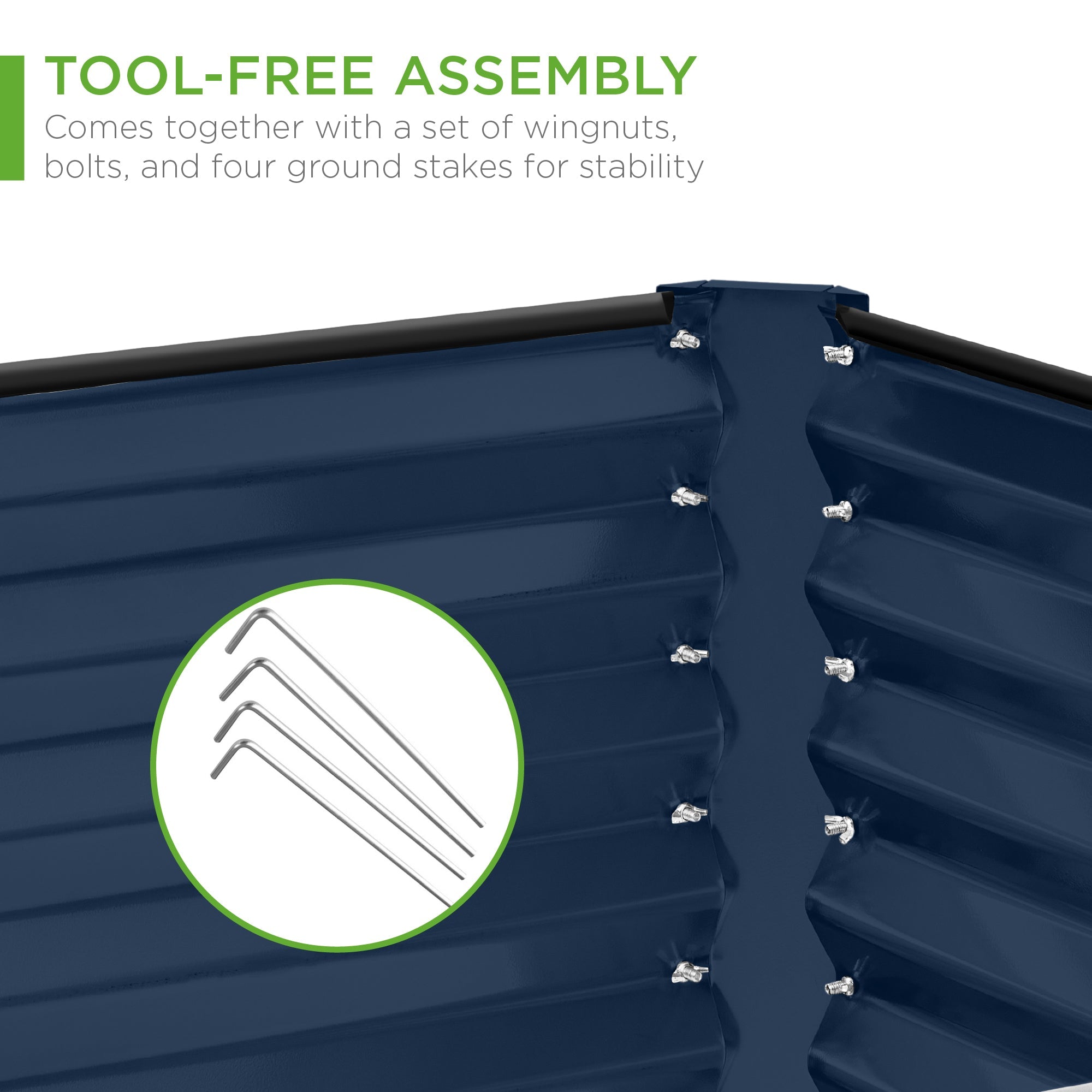 Outdoor Metal Raised Garden Bed for Vegetables, Flowers, Herbs - 8x4x2ft