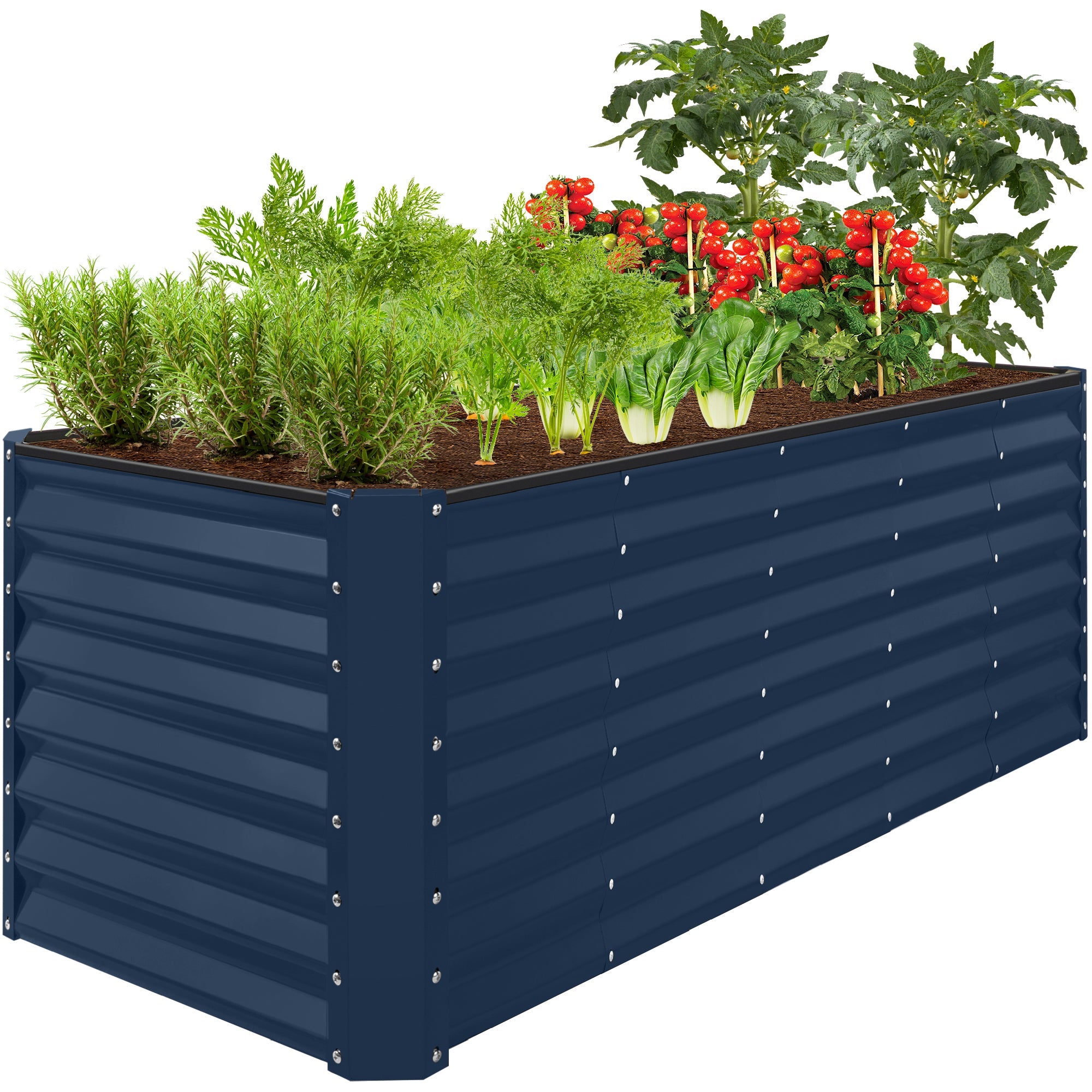 Outdoor Metal Raised Garden Bed for Vegetables, Flowers, Herbs - 8x2x2ft