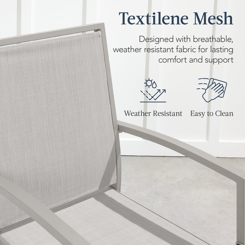 Set of 2 Outdoor Barstools, Patio Chairs w/ Footrests, All-Weather Mesh