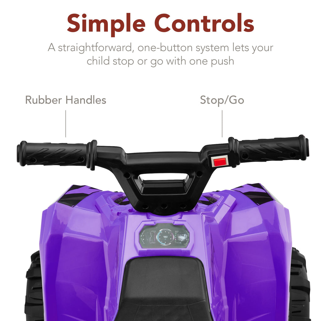 6V Kids Ride-On 4-Wheeler Quad ATV Car w/ 1.8mph Max Speed, Treaded Tires