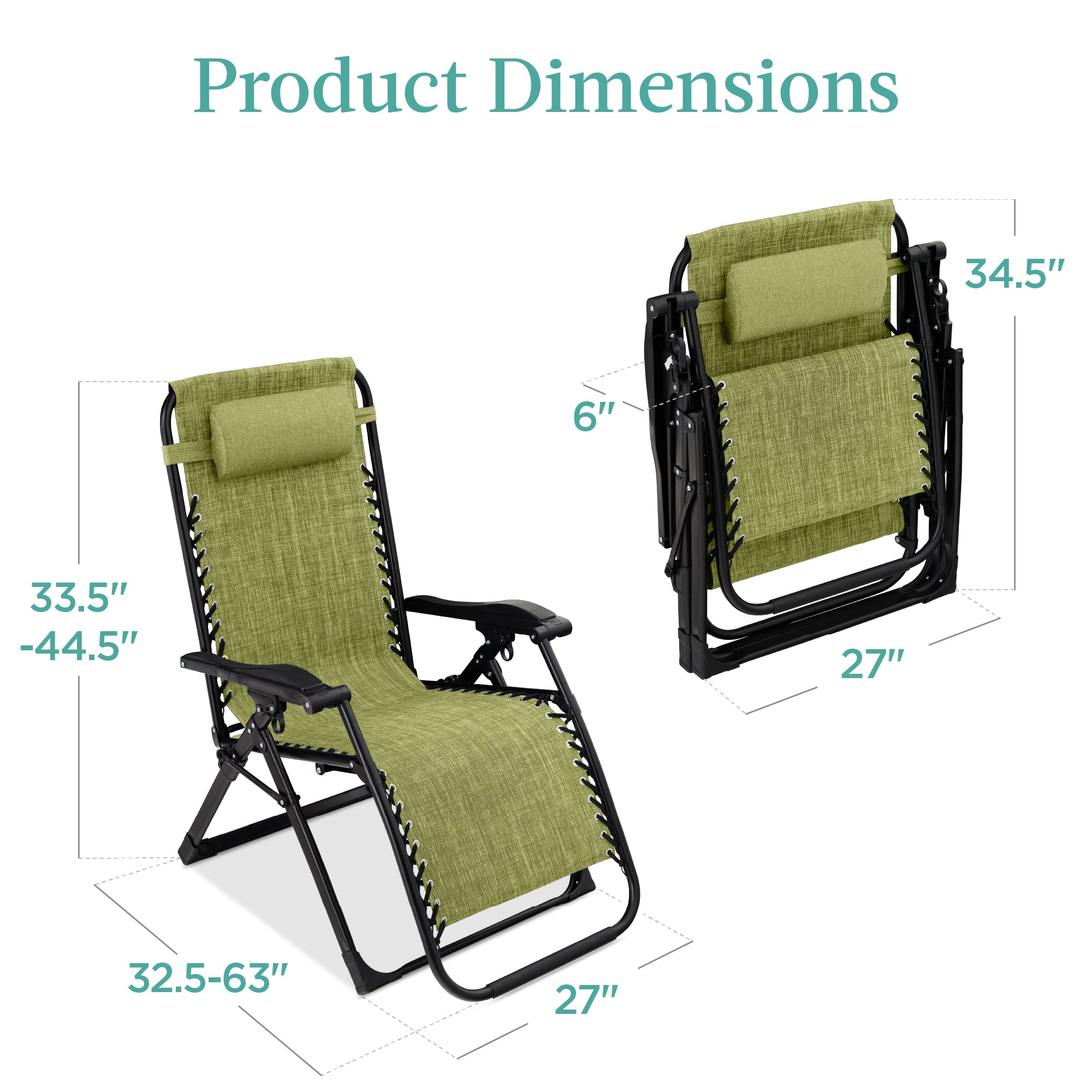 Oversized Zero Gravity Chair, Folding Outdoor Recliner w/ Removable Cushion