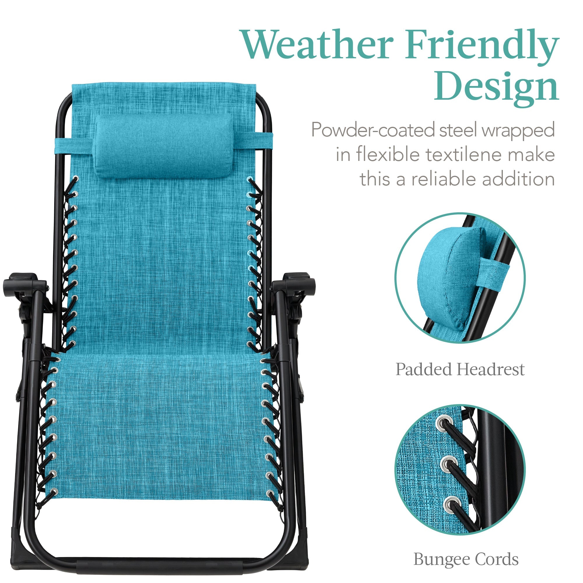 Oversized Zero Gravity Chair, Folding Outdoor Recliner w/ Removable Cushion