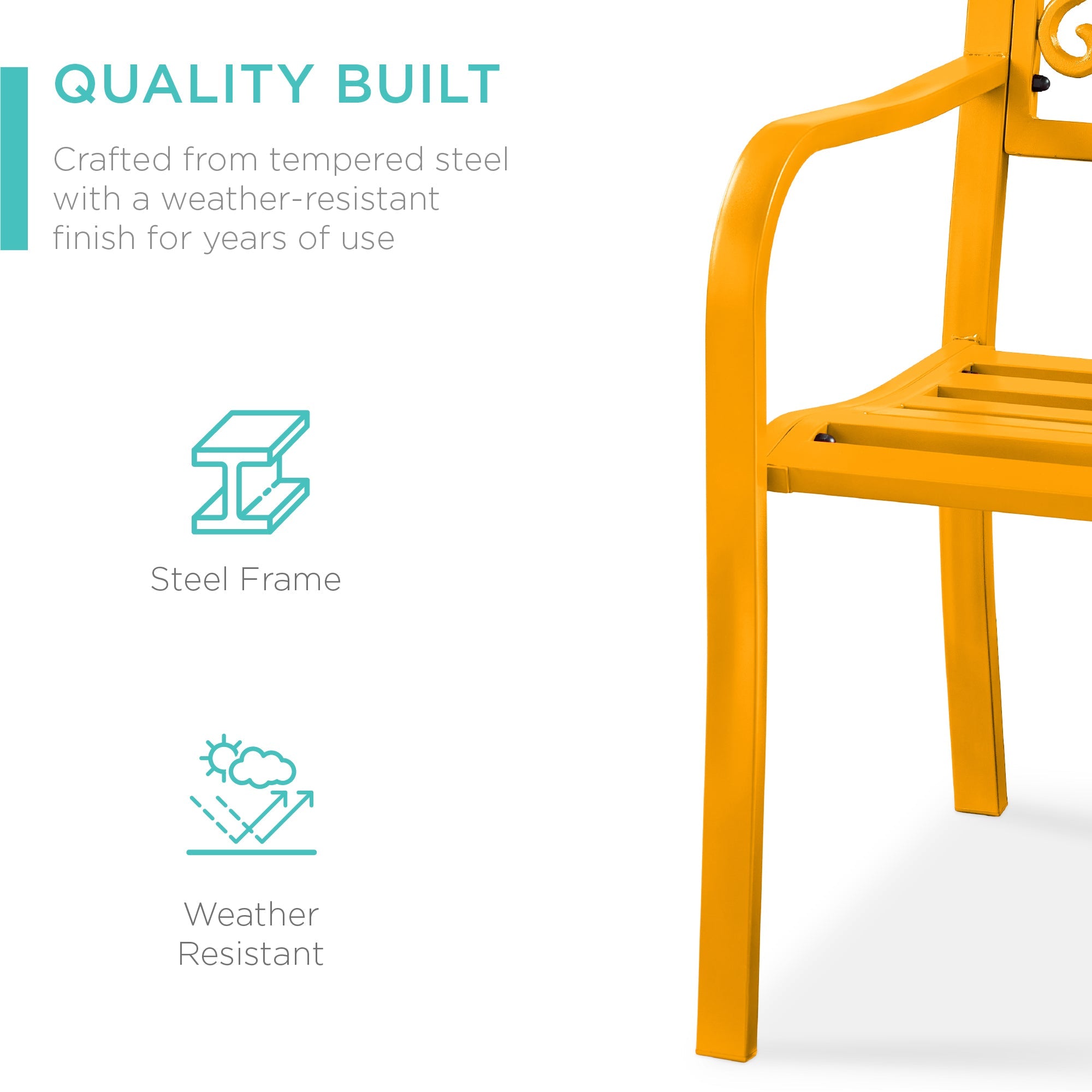 Steel Bench for Outdoor, Patio, Garden w/ Floral Design - 50in