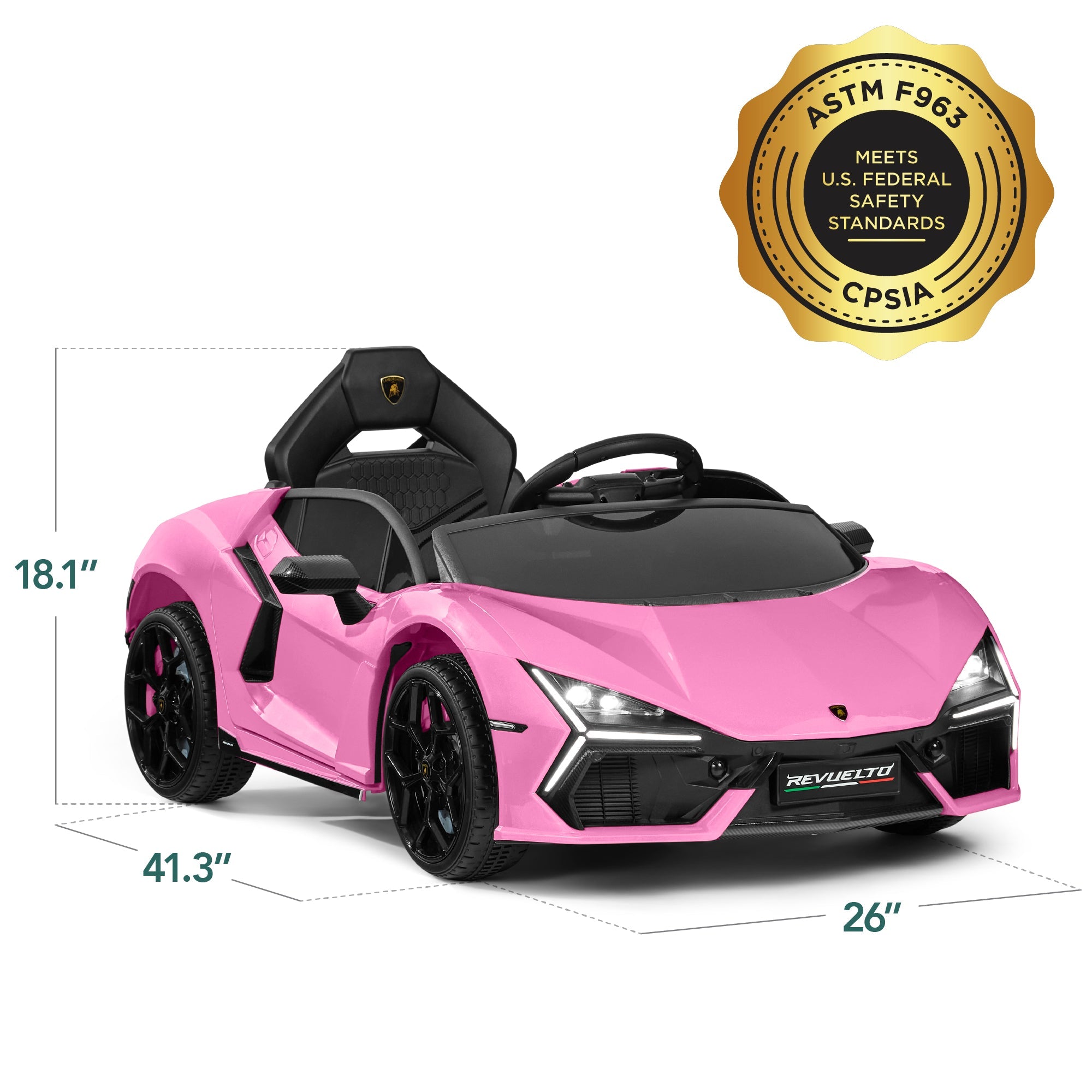 12V Kids Ride-On Car Officially Licensed Lamborghini Revuelto w/ Remote