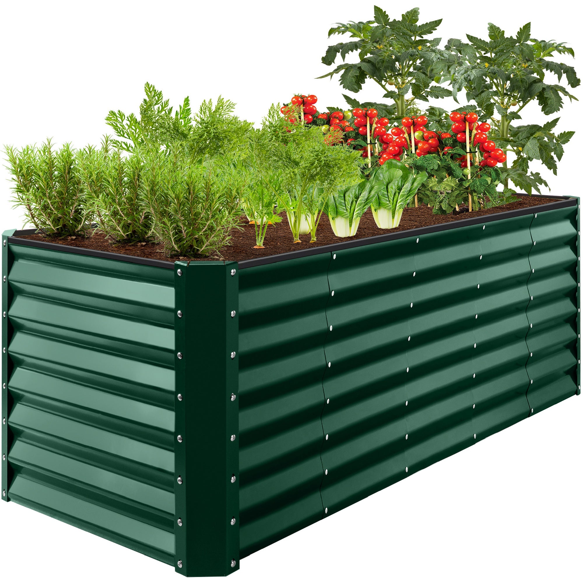 Outdoor Metal Raised Garden Bed for Vegetables, Flowers, Herbs - 8x2x2ft