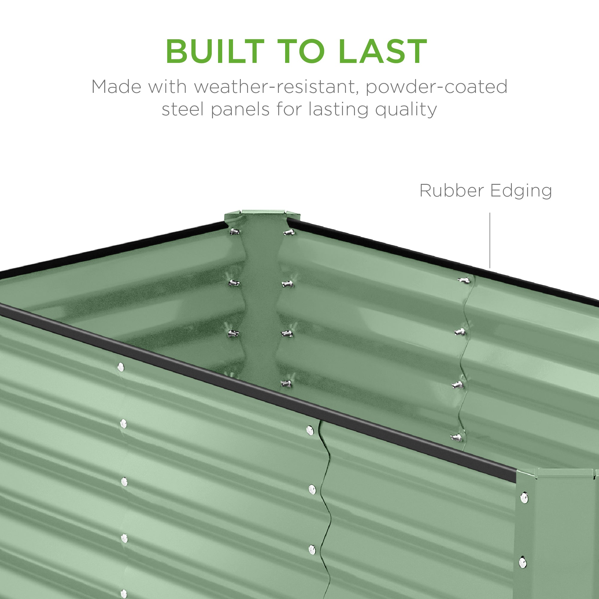 Outdoor Raised Metal Garden Bed for Vegetables, Flowers, Herbs - 4x2x2ft